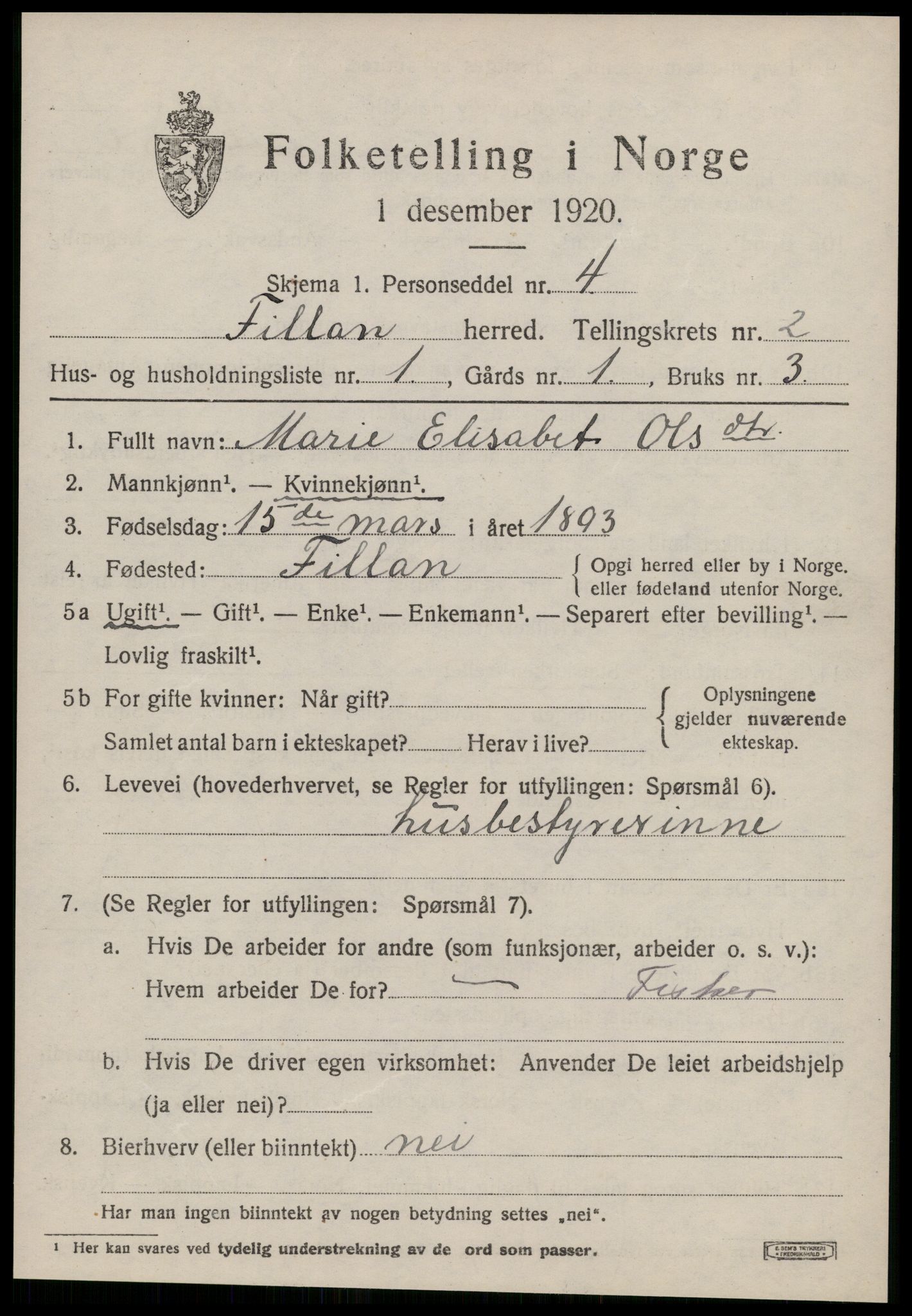 SAT, 1920 census for Fillan, 1920, p. 1332