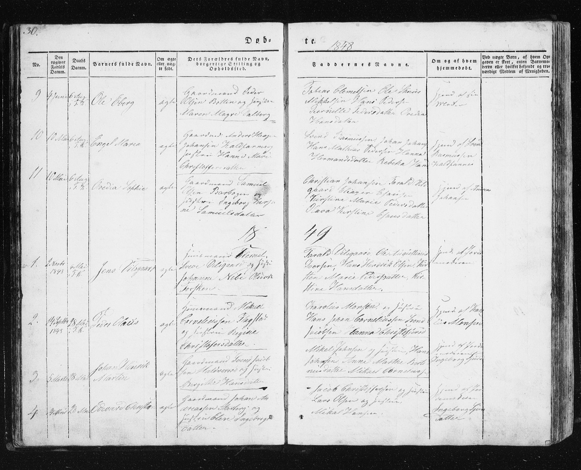 Berg sokneprestkontor, SATØ/S-1318/G/Ga/Gab/L0011klokker: Parish register (copy) no. 11, 1833-1878, p. 30