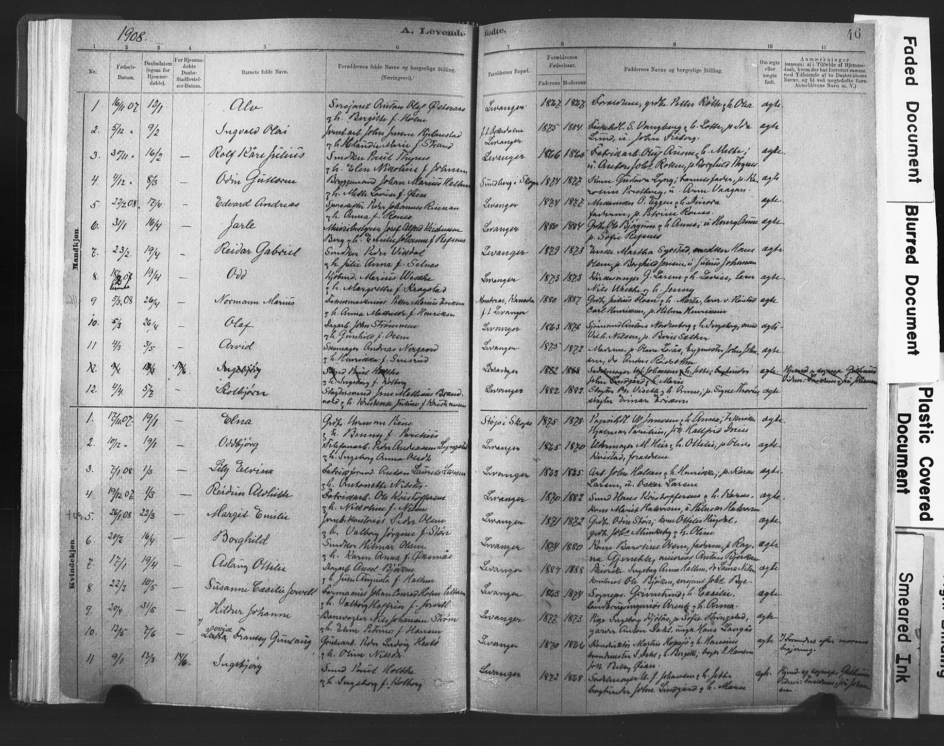 Ministerialprotokoller, klokkerbøker og fødselsregistre - Nord-Trøndelag, SAT/A-1458/720/L0189: Parish register (official) no. 720A05, 1880-1911, p. 46