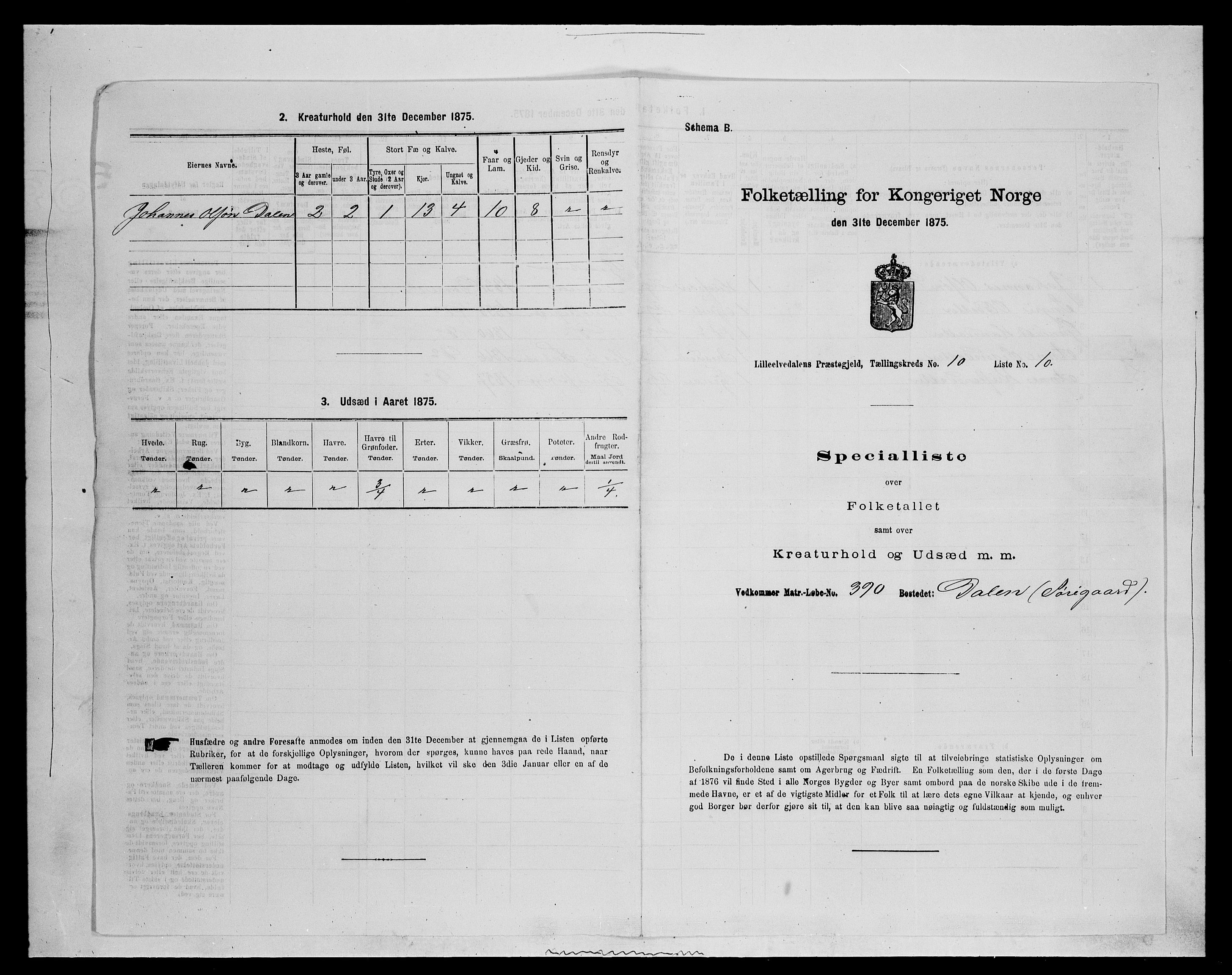 SAH, 1875 census for 0438P Lille Elvedalen, 1875, p. 971