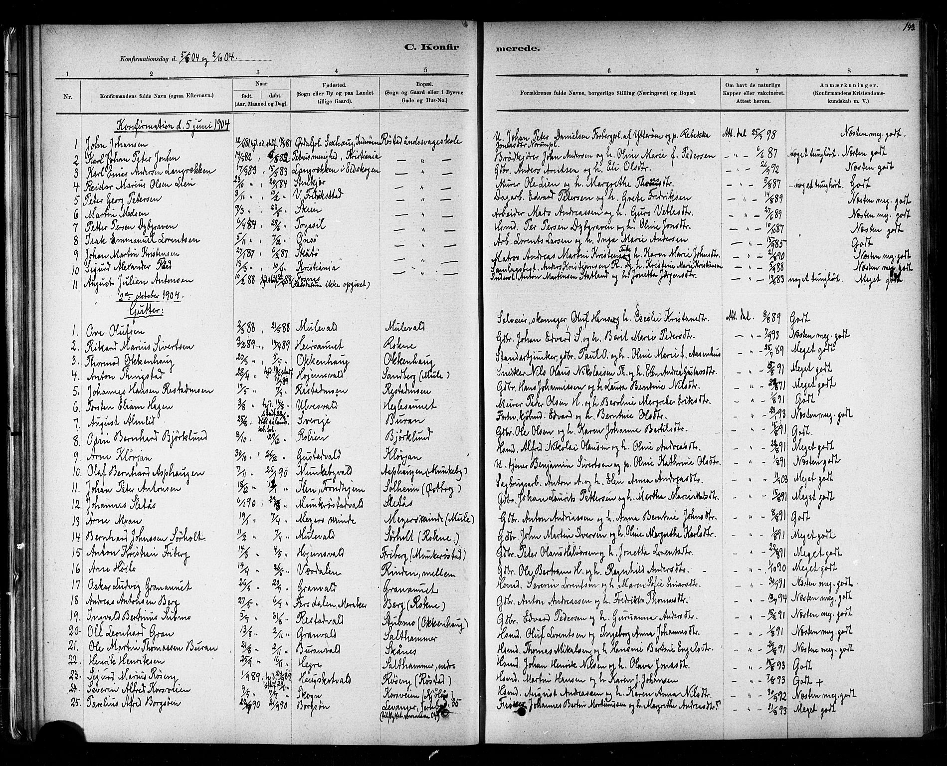 Ministerialprotokoller, klokkerbøker og fødselsregistre - Nord-Trøndelag, SAT/A-1458/721/L0208: Parish register (copy) no. 721C01, 1880-1917, p. 143
