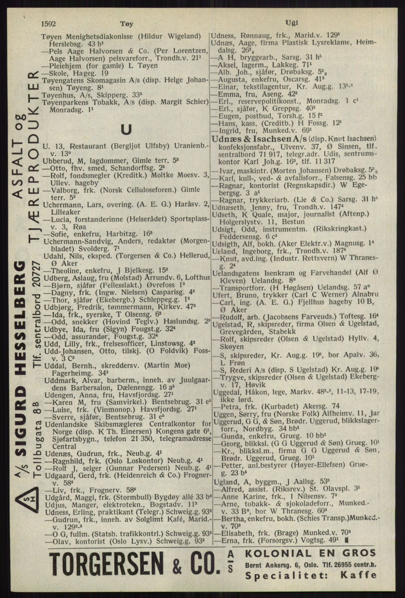 Kristiania/Oslo adressebok, PUBL/-, 1941, p. 1592