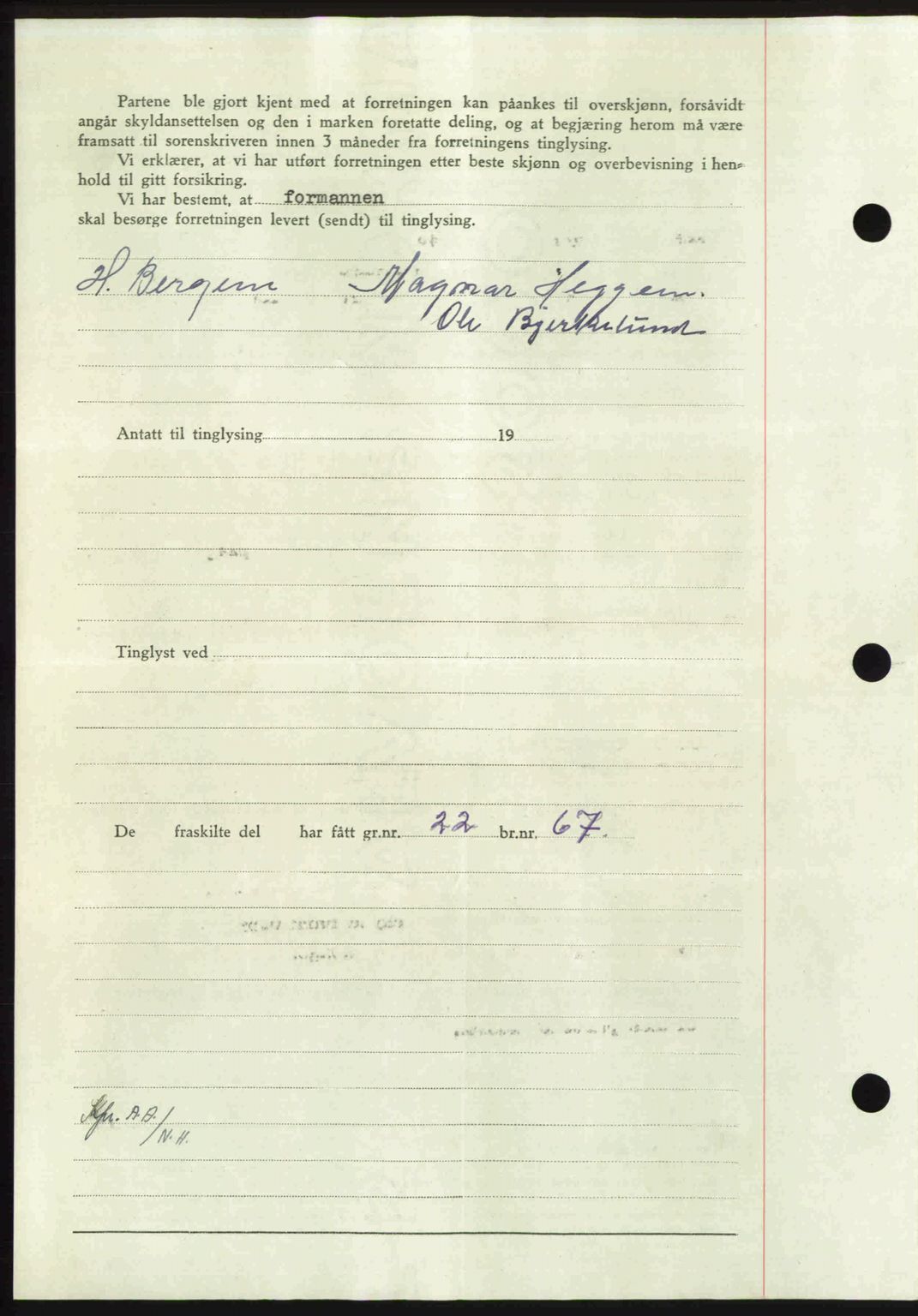 Nordmøre sorenskriveri, AV/SAT-A-4132/1/2/2Ca: Mortgage book no. A102, 1946-1946, Diary no: : 1444/1946