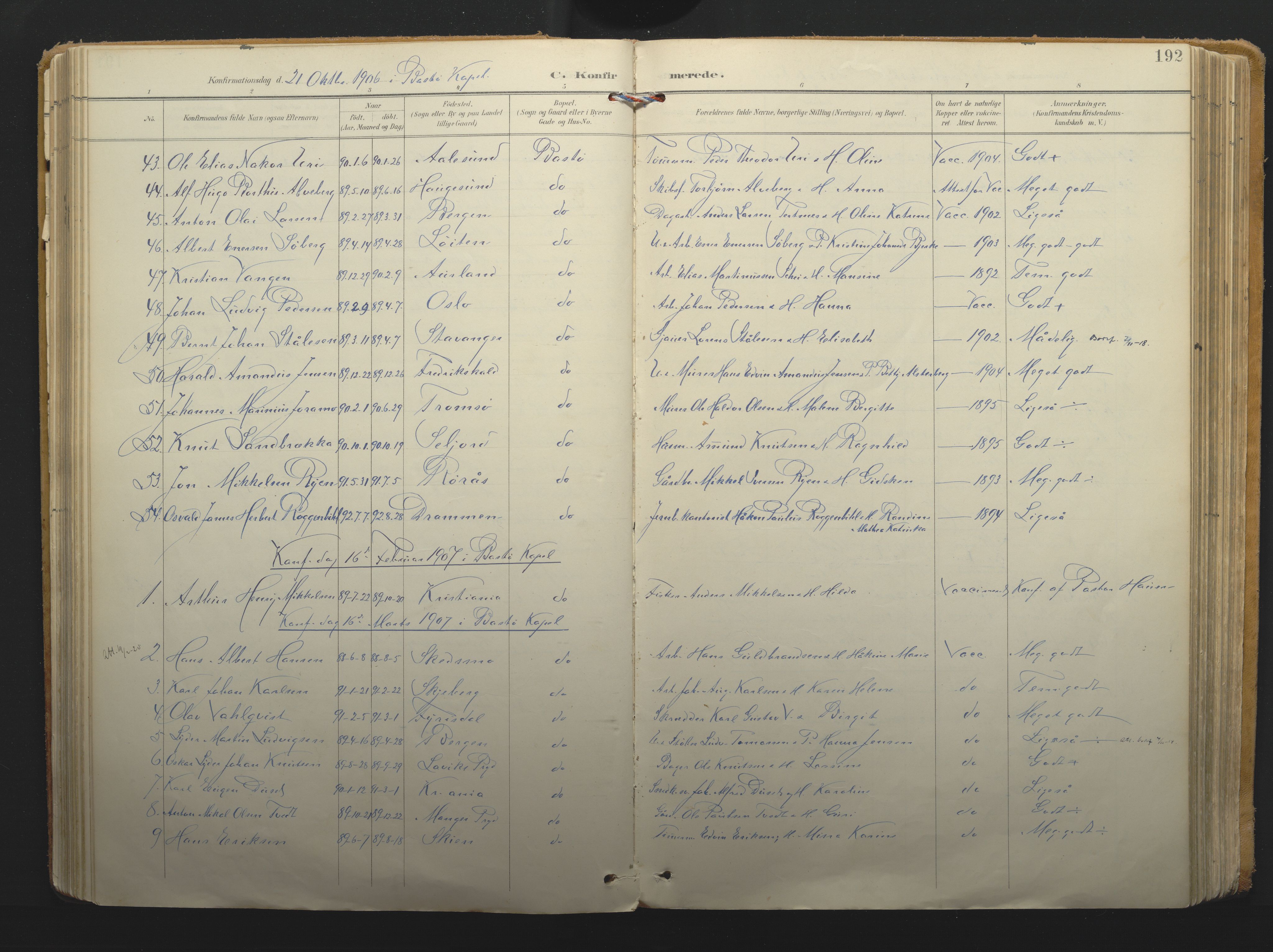 Borre kirkebøker, AV/SAKO-A-338/F/Fa/L0011: Parish register (official) no. I 11, 1897-1921, p. 192