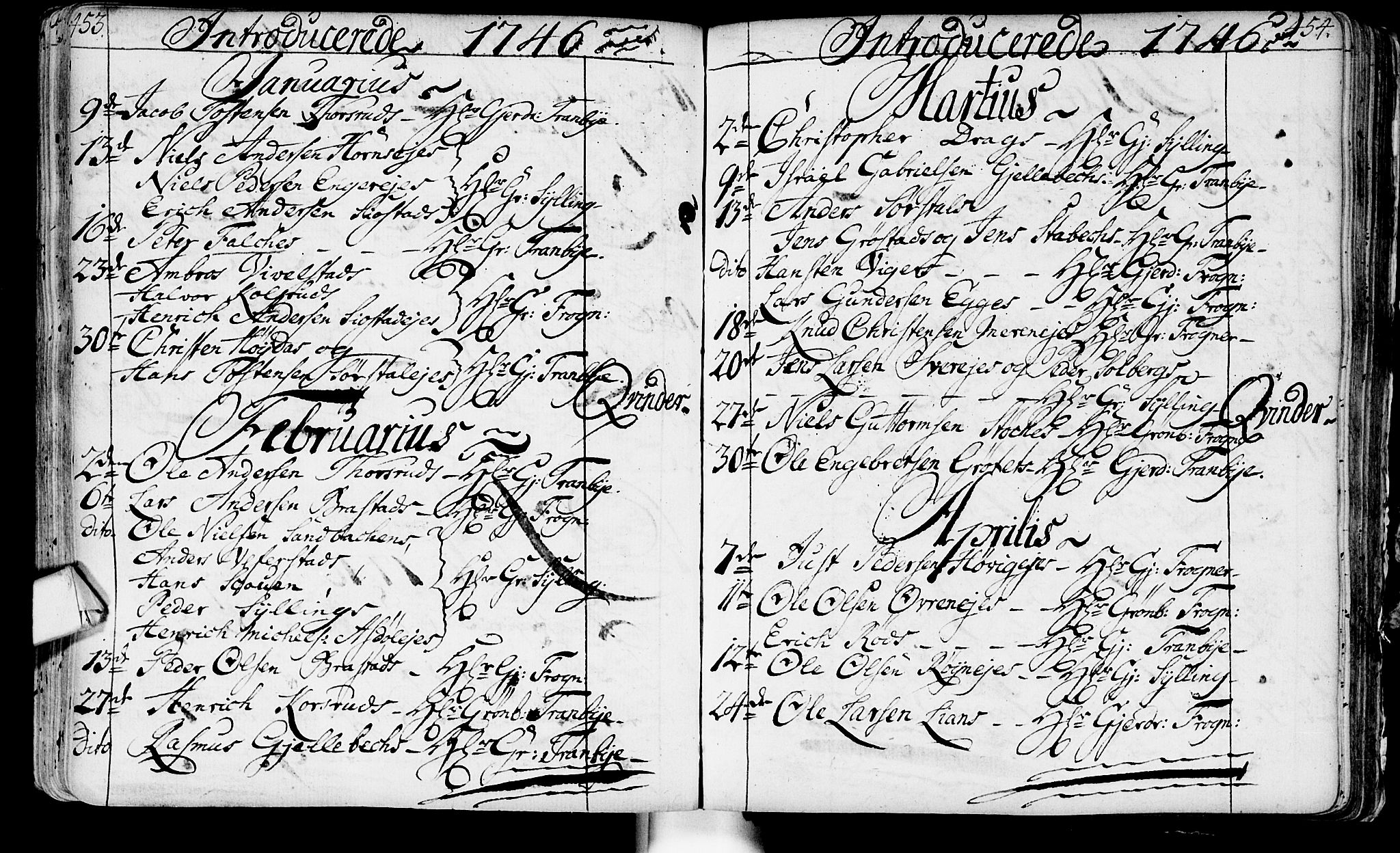 Lier kirkebøker, AV/SAKO-A-230/F/Fa/L0003: Parish register (official) no. I 3, 1727-1748, p. 453-454