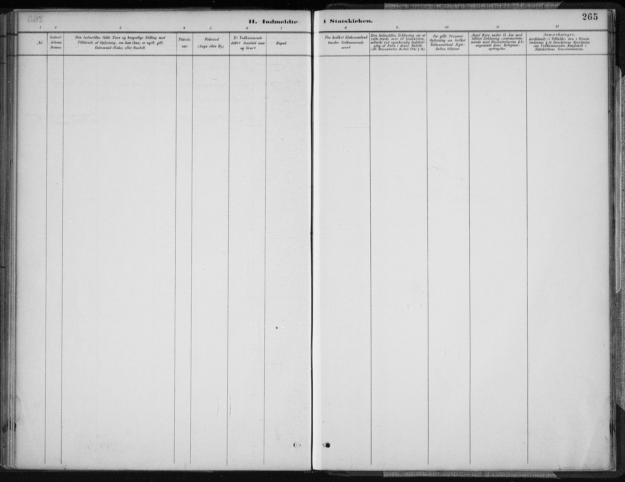 Tveit sokneprestkontor, AV/SAK-1111-0043/F/Fa/L0007: Parish register (official) no. A 7, 1887-1908, p. 265