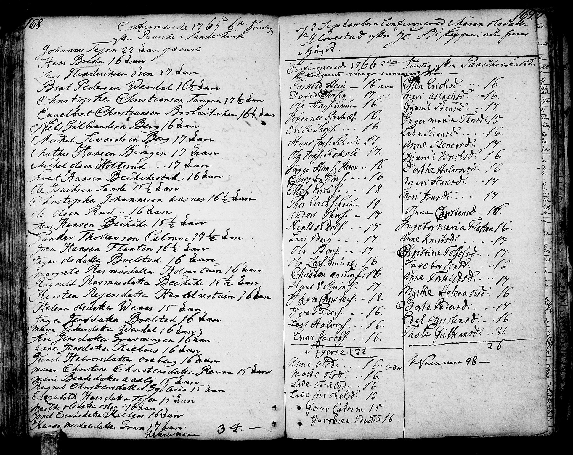 Sande Kirkebøker, AV/SAKO-A-53/F/Fa/L0001: Parish register (official) no. 1, 1753-1803, p. 168-169