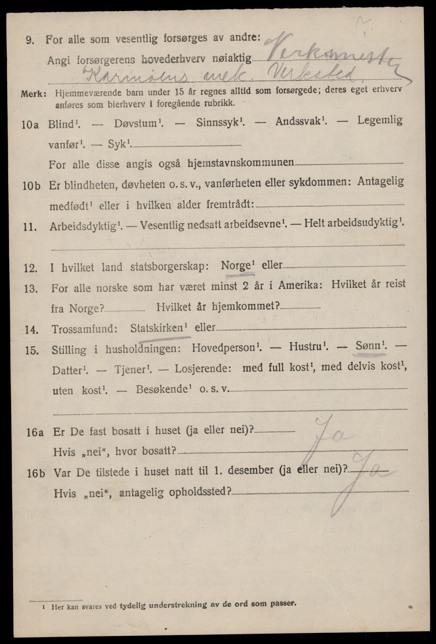 SAST, 1920 census for Stangaland, 1920, p. 3666