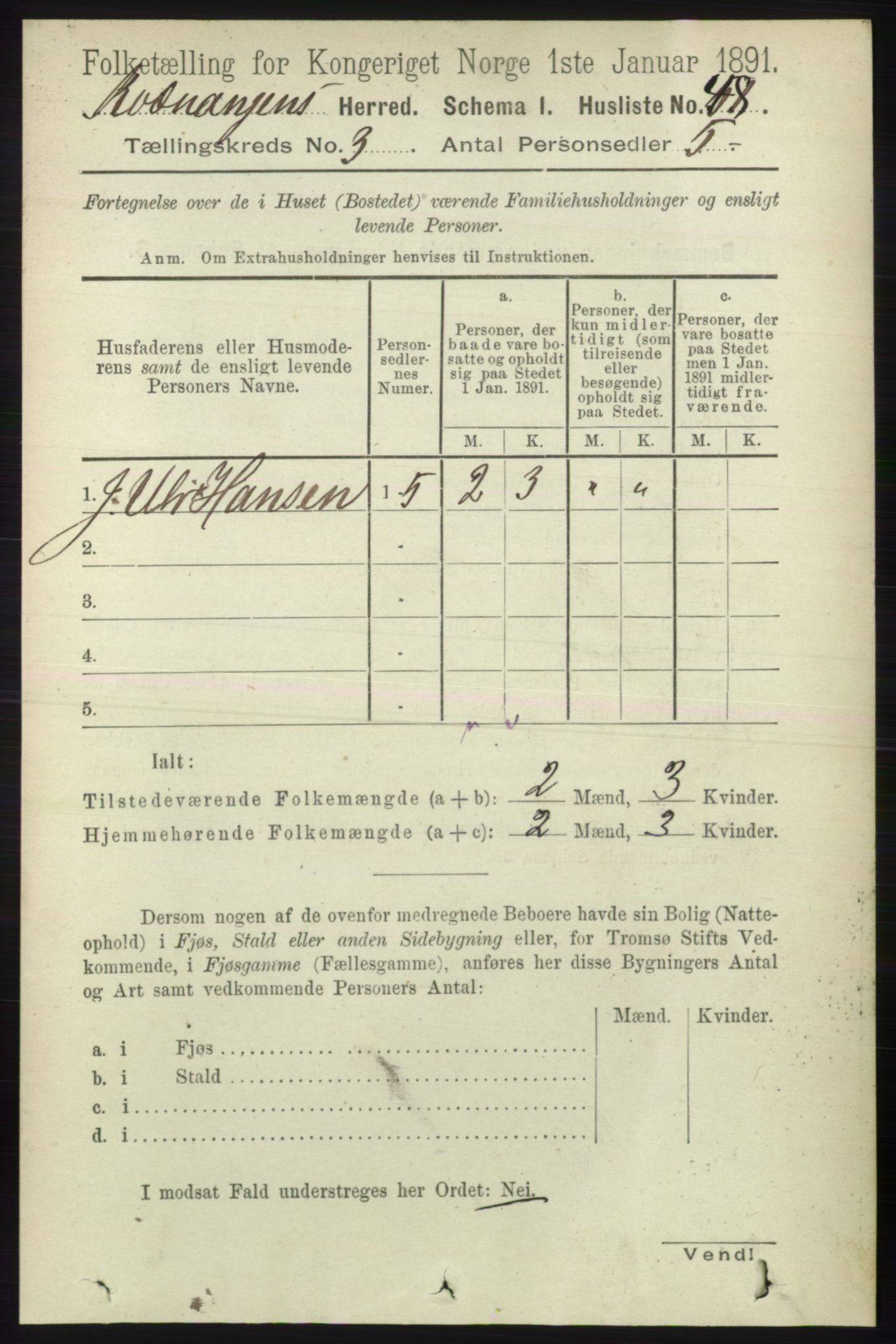 RA, 1891 census for 1943 Kvænangen, 1891, p. 1056