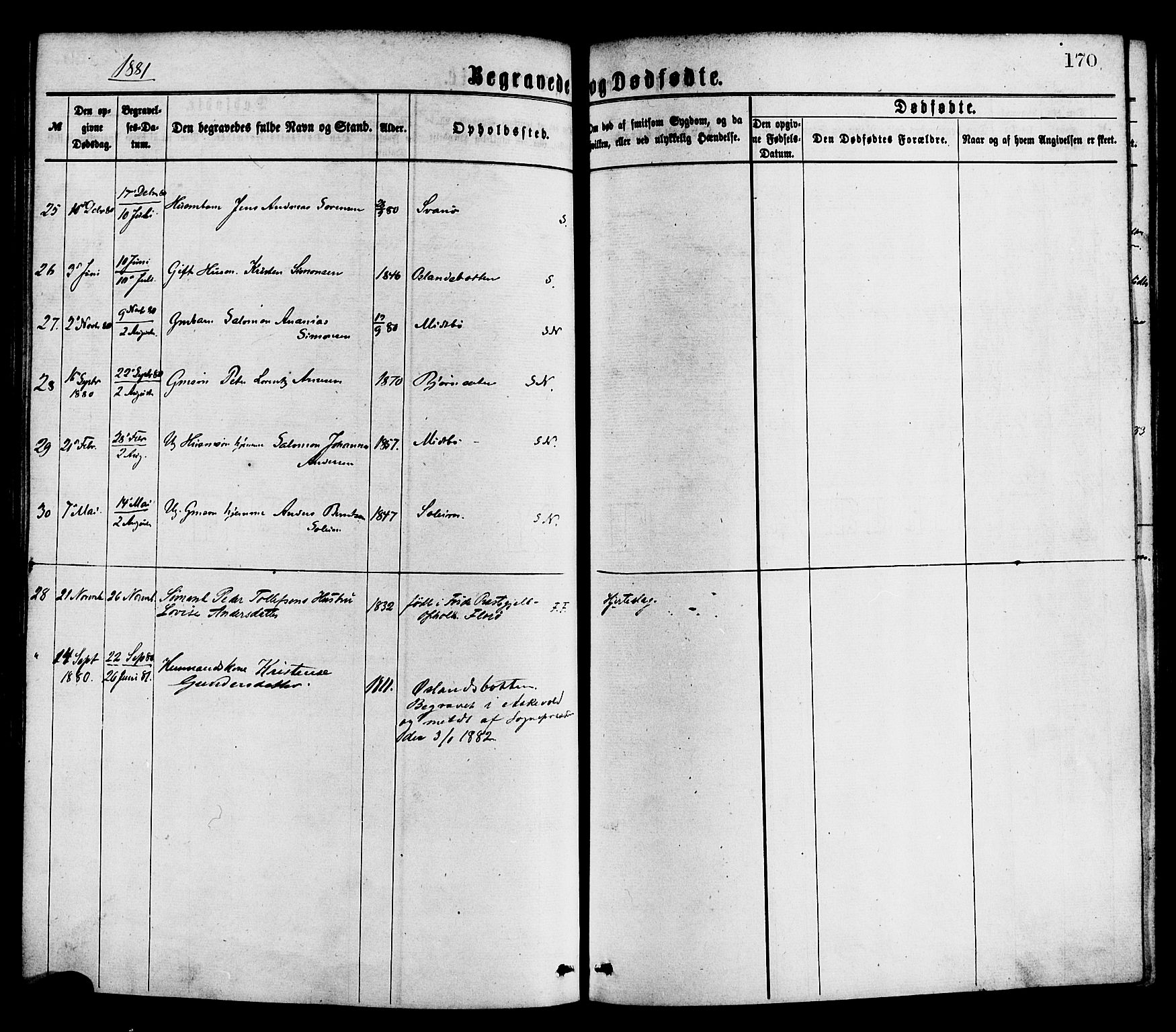 Kinn sokneprestembete, AV/SAB-A-80801/H/Haa/Haaa/L0013: Parish register (official) no. A 13, 1870-1885, p. 170