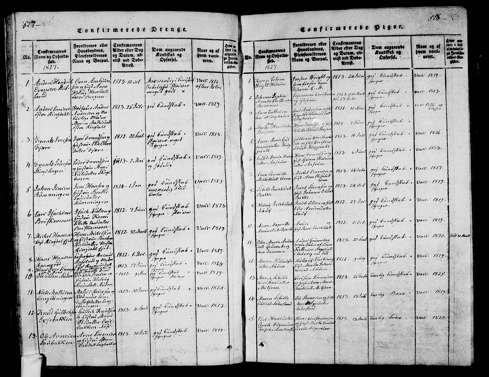 Hedrum kirkebøker, SAKO/A-344/G/Ga/L0003: Parish register (copy) no. I 3, 1817-1835, p. 527-528