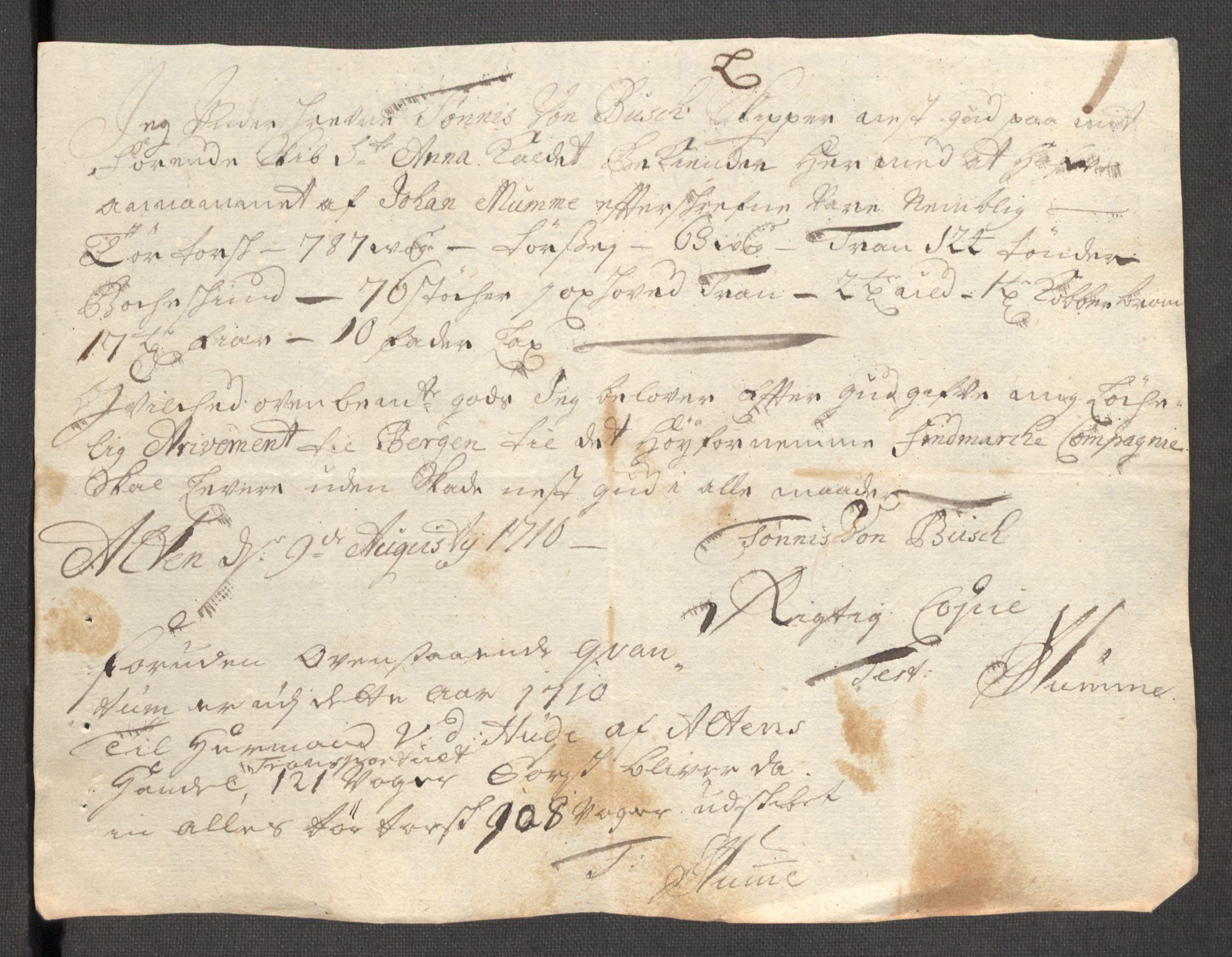 Rentekammeret inntil 1814, Reviderte regnskaper, Fogderegnskap, AV/RA-EA-4092/R69/L4855: Fogderegnskap Finnmark/Vardøhus, 1709-1712, p. 280