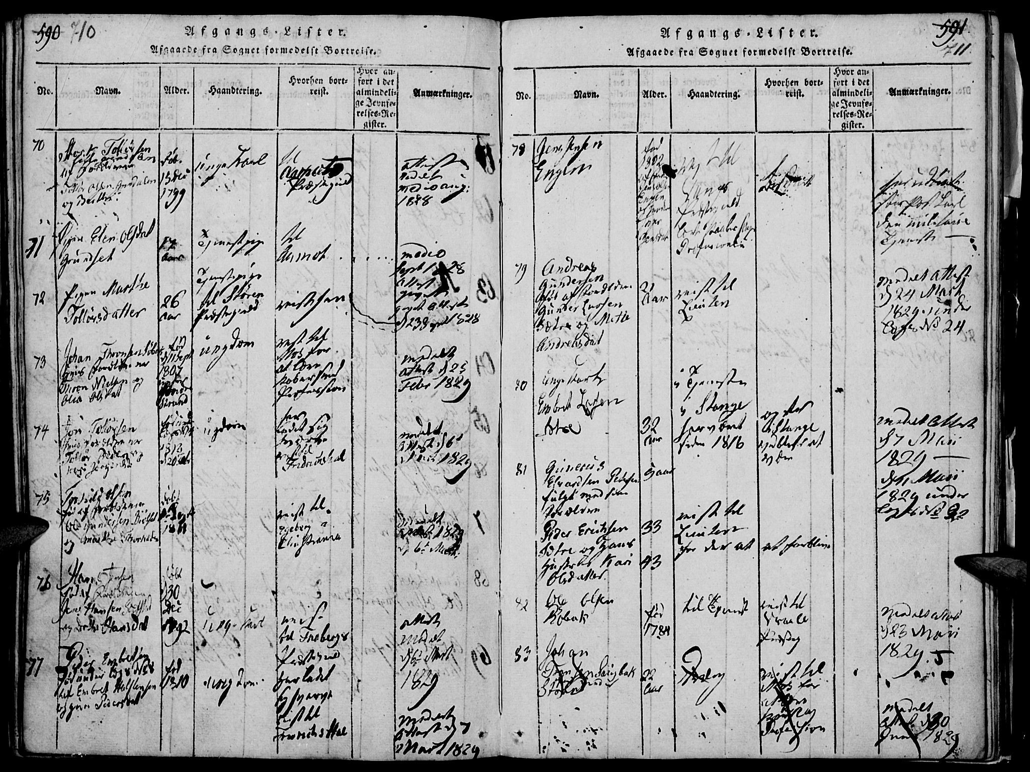 Elverum prestekontor, SAH/PREST-044/H/Ha/Haa/L0007: Parish register (official) no. 7, 1815-1830, p. 710-711