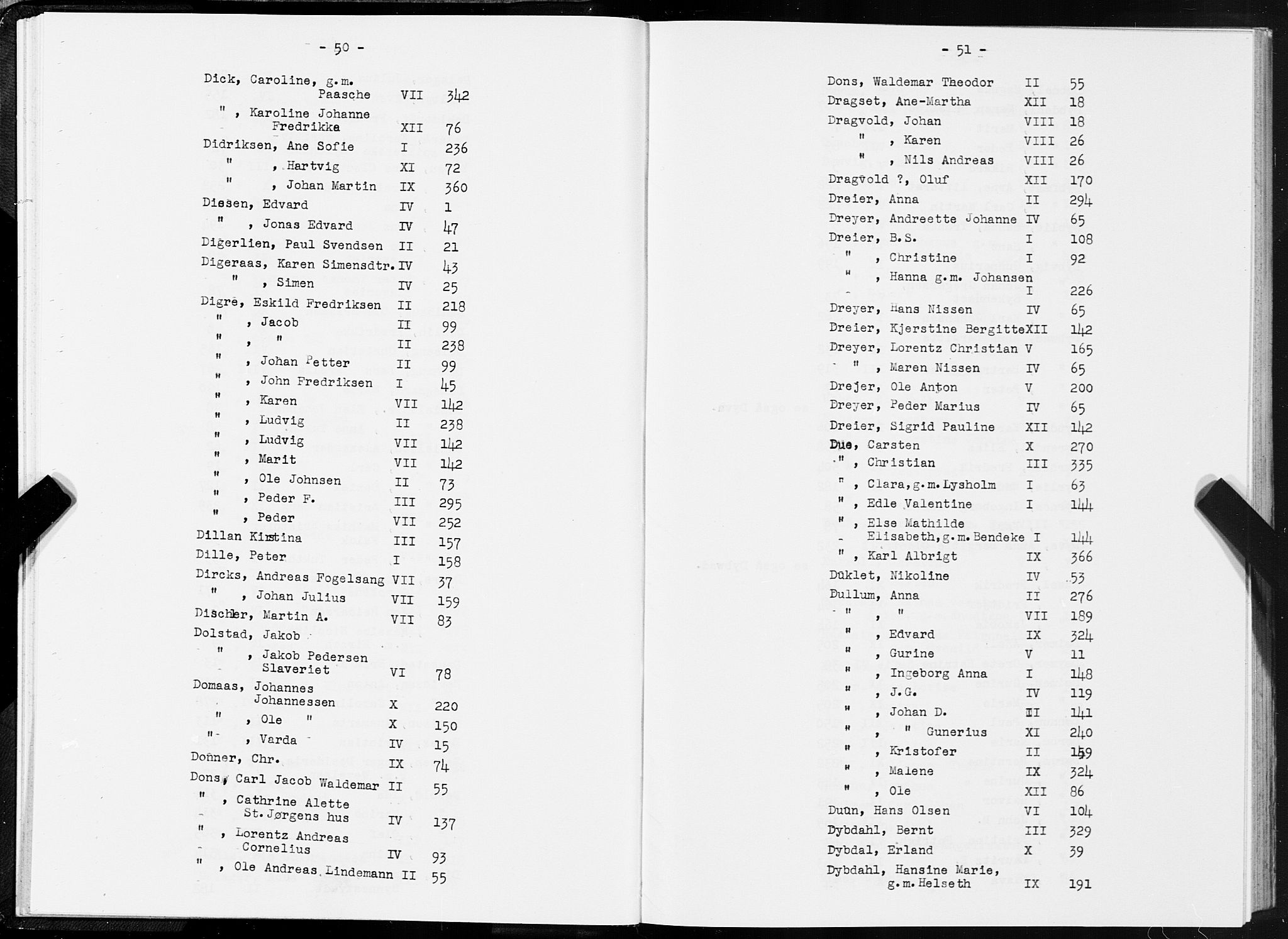 SAT, 1875 census for 1601 Trondheim, 1875, p. 50-51