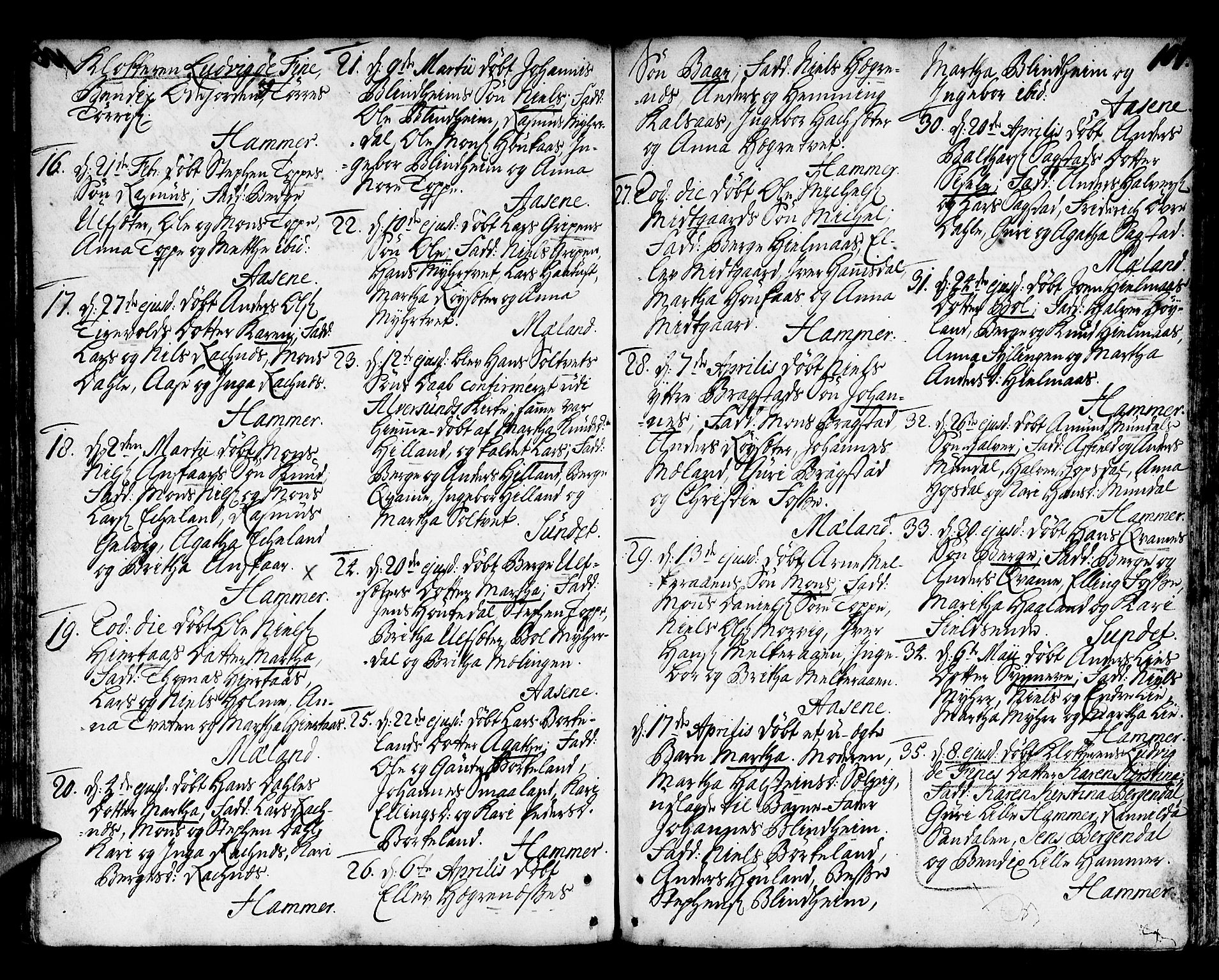 Hamre sokneprestembete, AV/SAB-A-75501/H/Ha/Haa/Haaa/L0006: Parish register (official) no. A 6, 1750-1761, p. 107