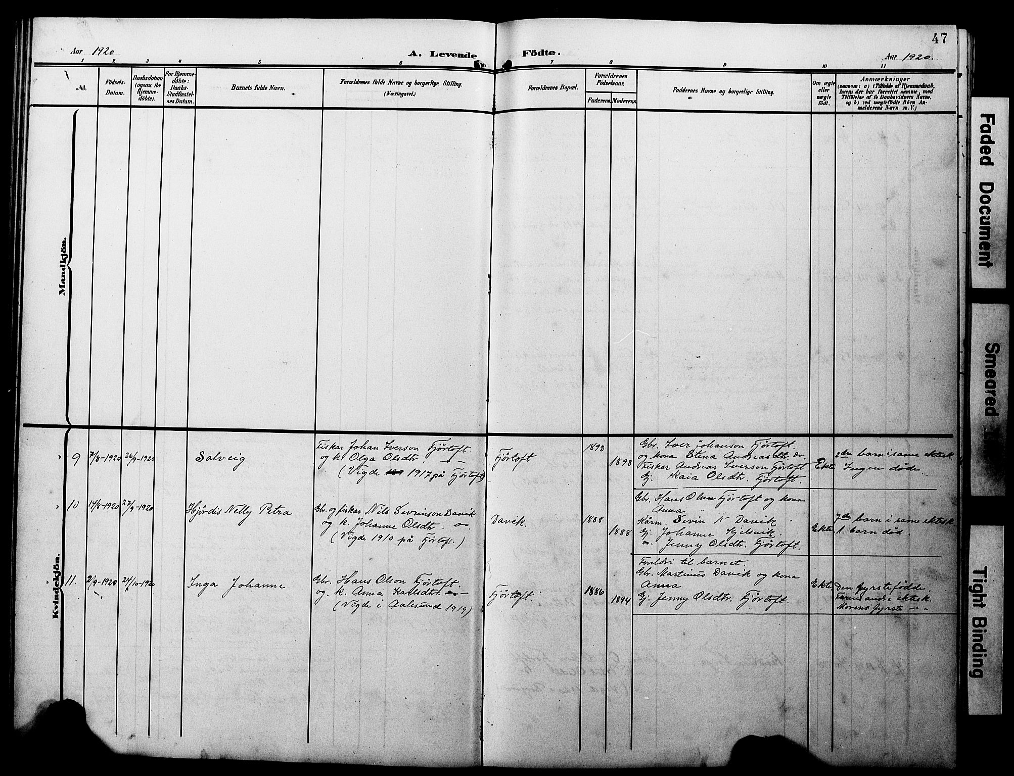 Ministerialprotokoller, klokkerbøker og fødselsregistre - Møre og Romsdal, AV/SAT-A-1454/538/L0524: Parish register (copy) no. 538C02, 1901-1931, p. 47