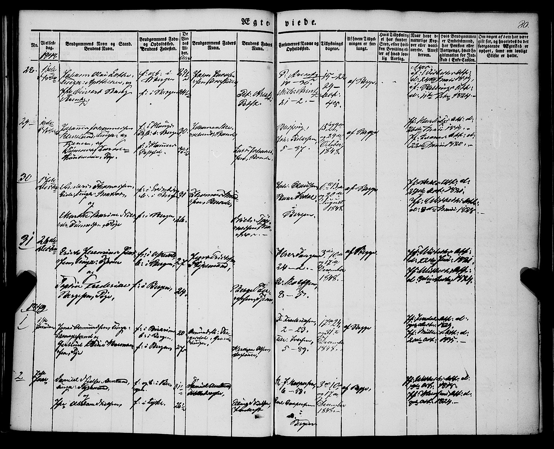 Nykirken Sokneprestembete, SAB/A-77101/H/Haa/L0031: Parish register (official) no. D 1, 1834-1861, p. 80