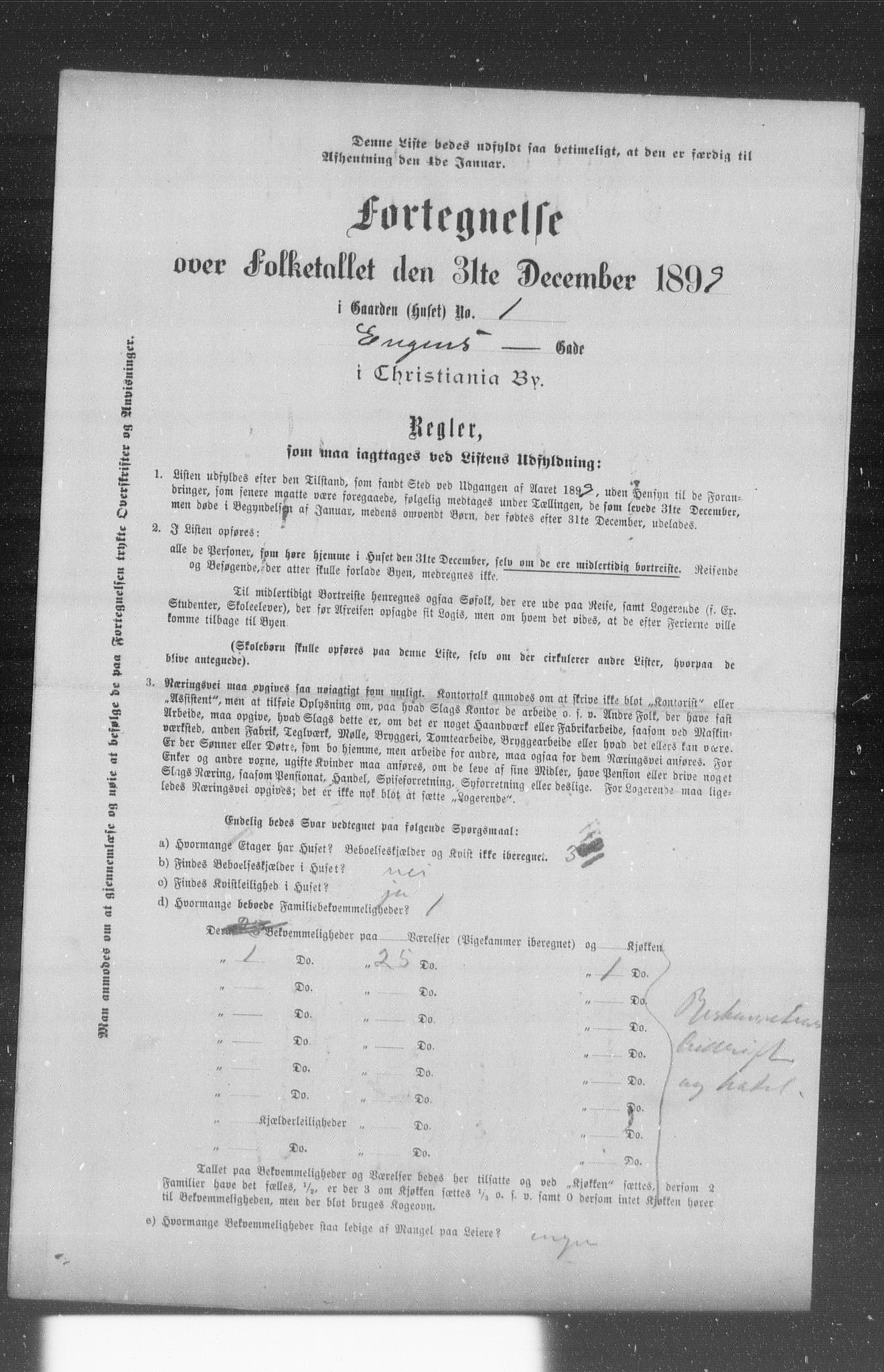 OBA, Municipal Census 1899 for Kristiania, 1899, p. 2829
