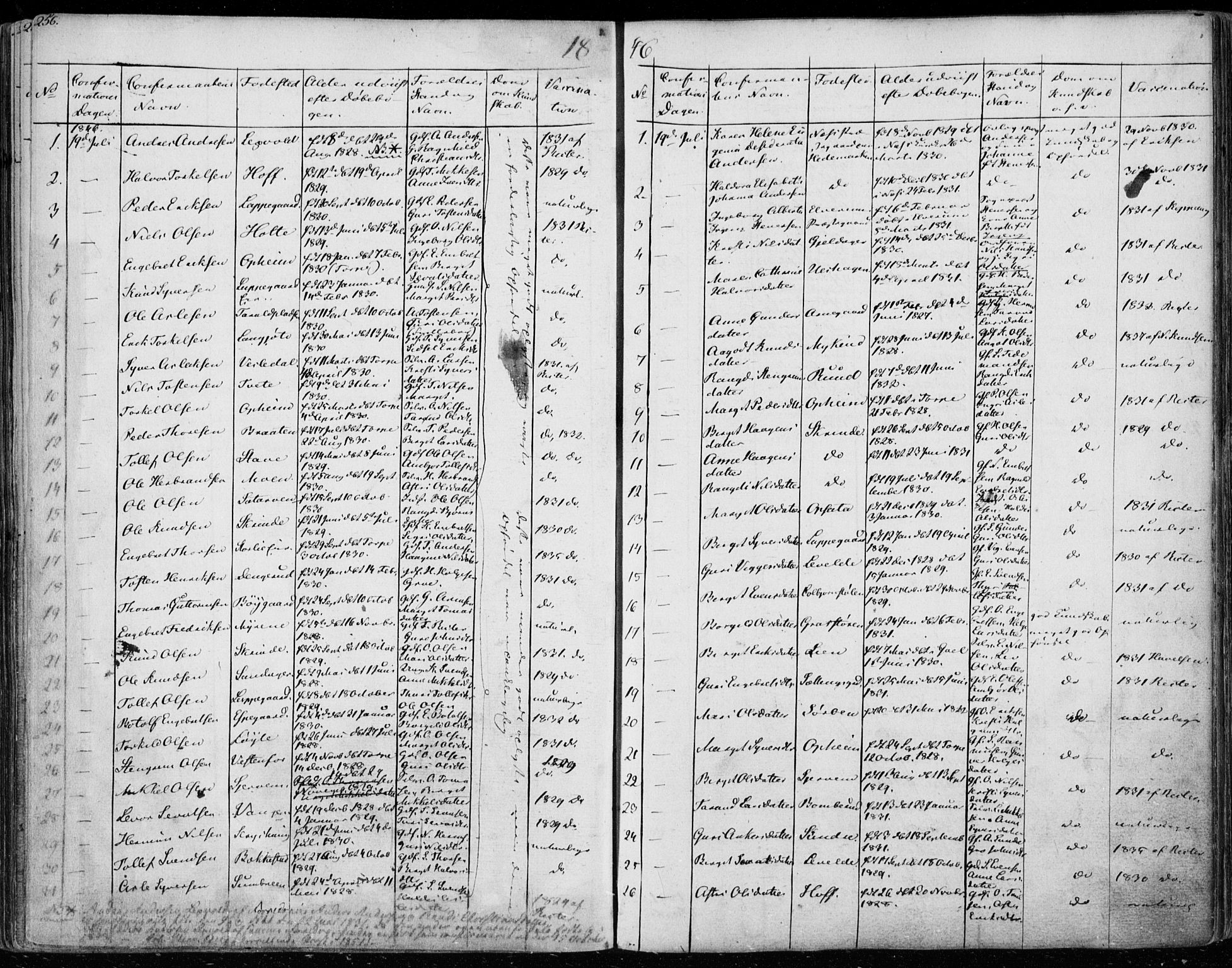 Ål kirkebøker, SAKO/A-249/F/Fa/L0005: Parish register (official) no. I 5, 1825-1848, p. 256