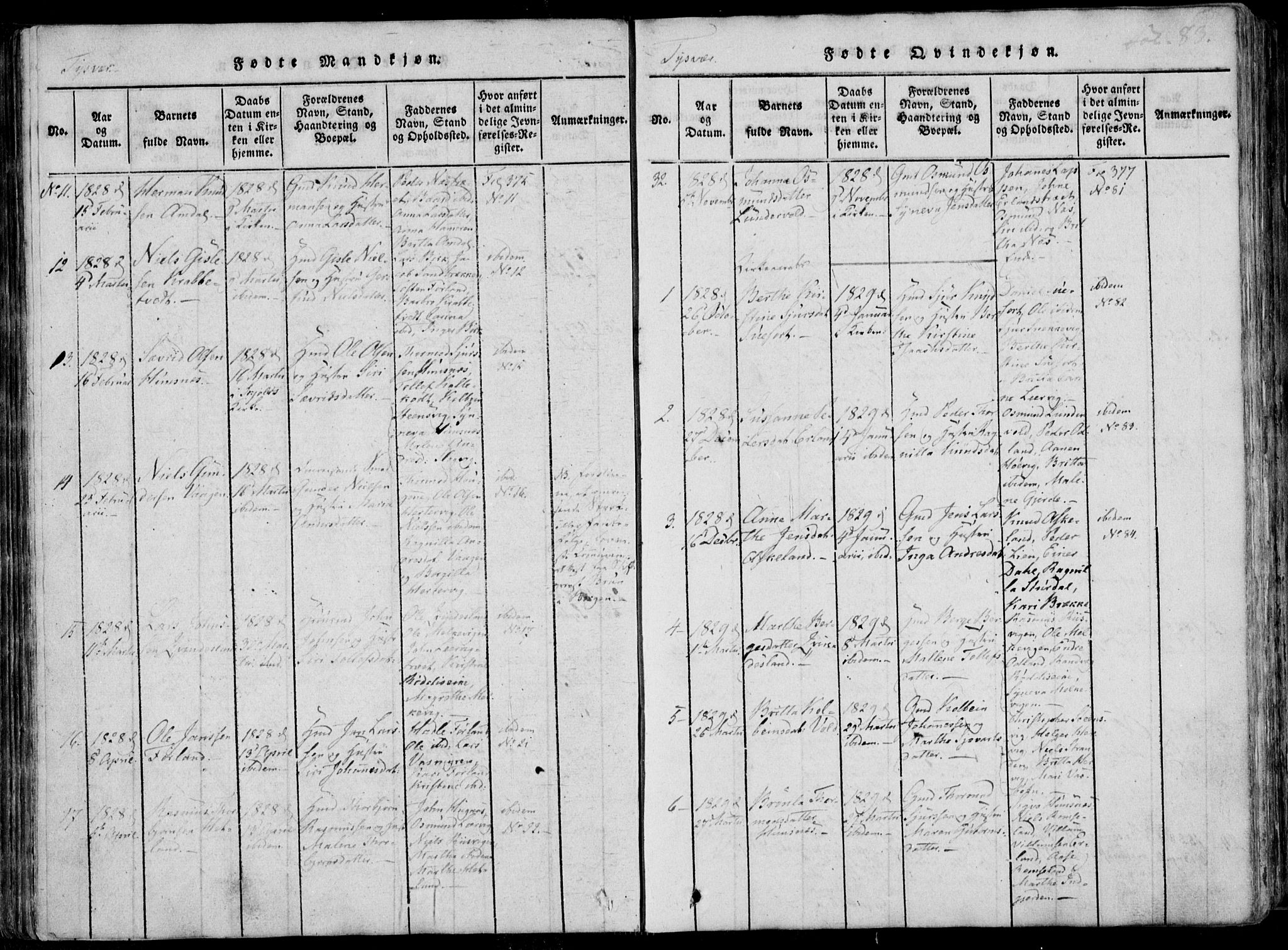 Skjold sokneprestkontor, SAST/A-101847/H/Ha/Haa/L0004: Parish register (official) no. A 4 /1, 1815-1830, p. 83