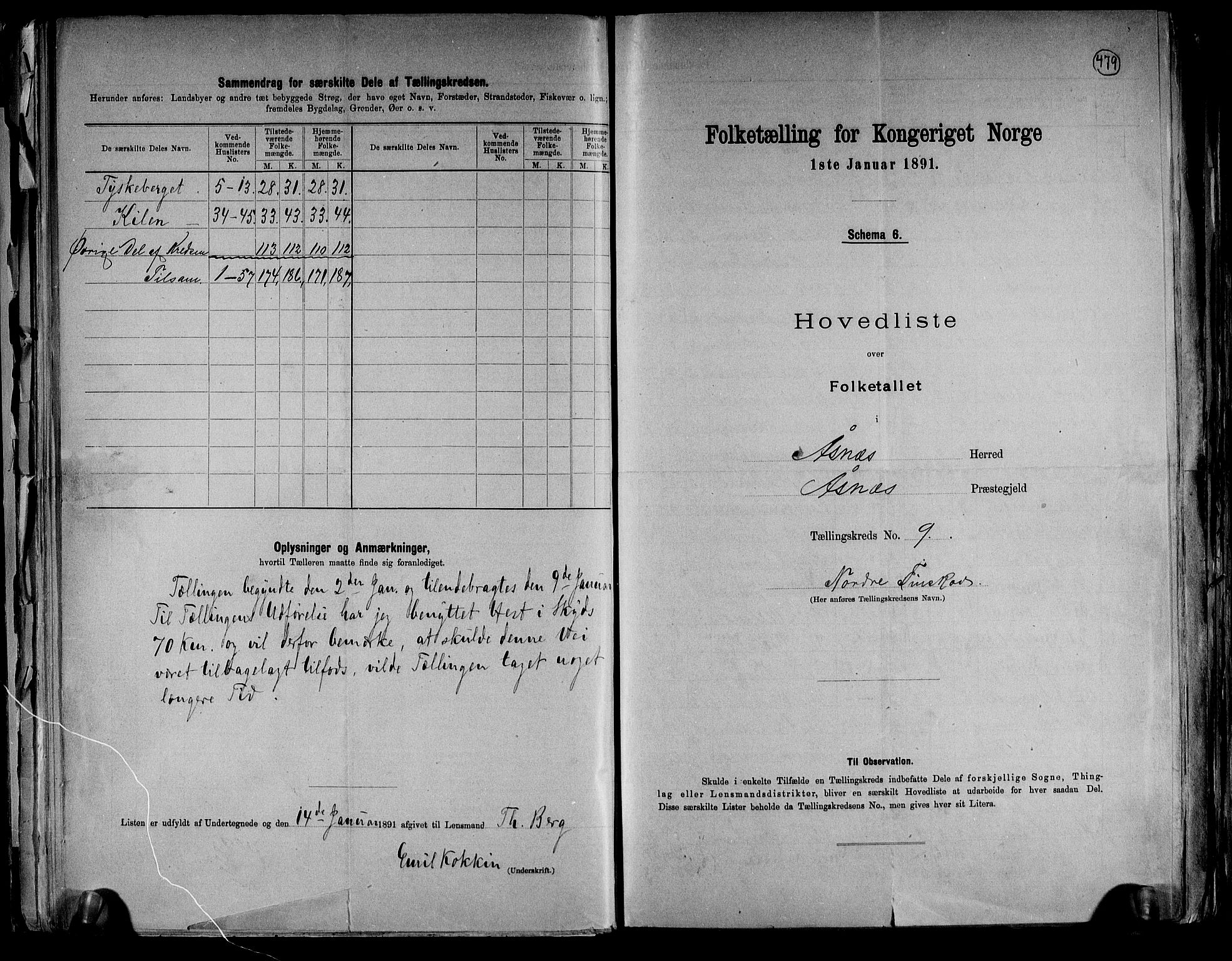 RA, 1891 census for 0425 Åsnes, 1891, p. 26