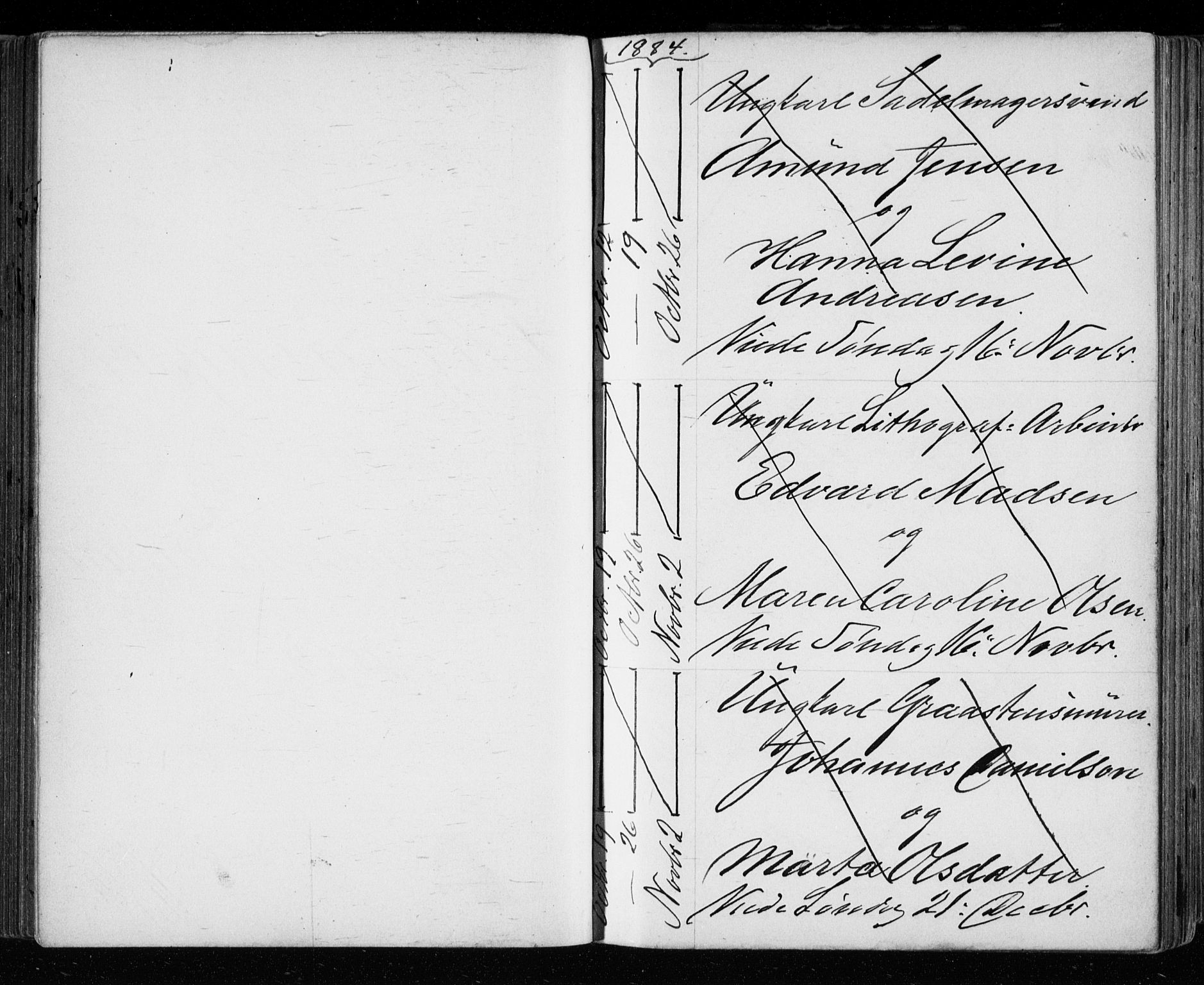 Bragernes kirkebøker, AV/SAKO-A-6/H/Ha/L0006: Banns register no. 6, 1873-1896