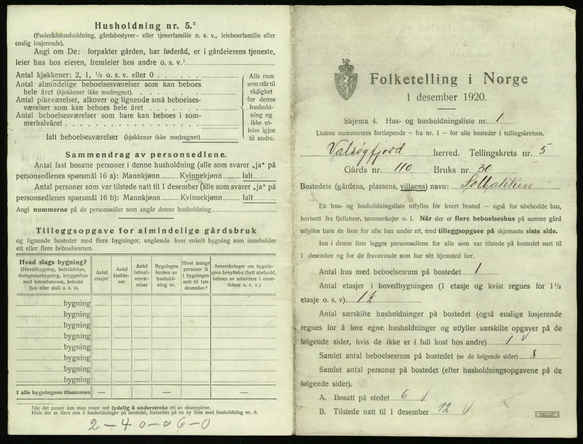 SAT, 1920 census for Valsøyfjord, 1920, p. 313