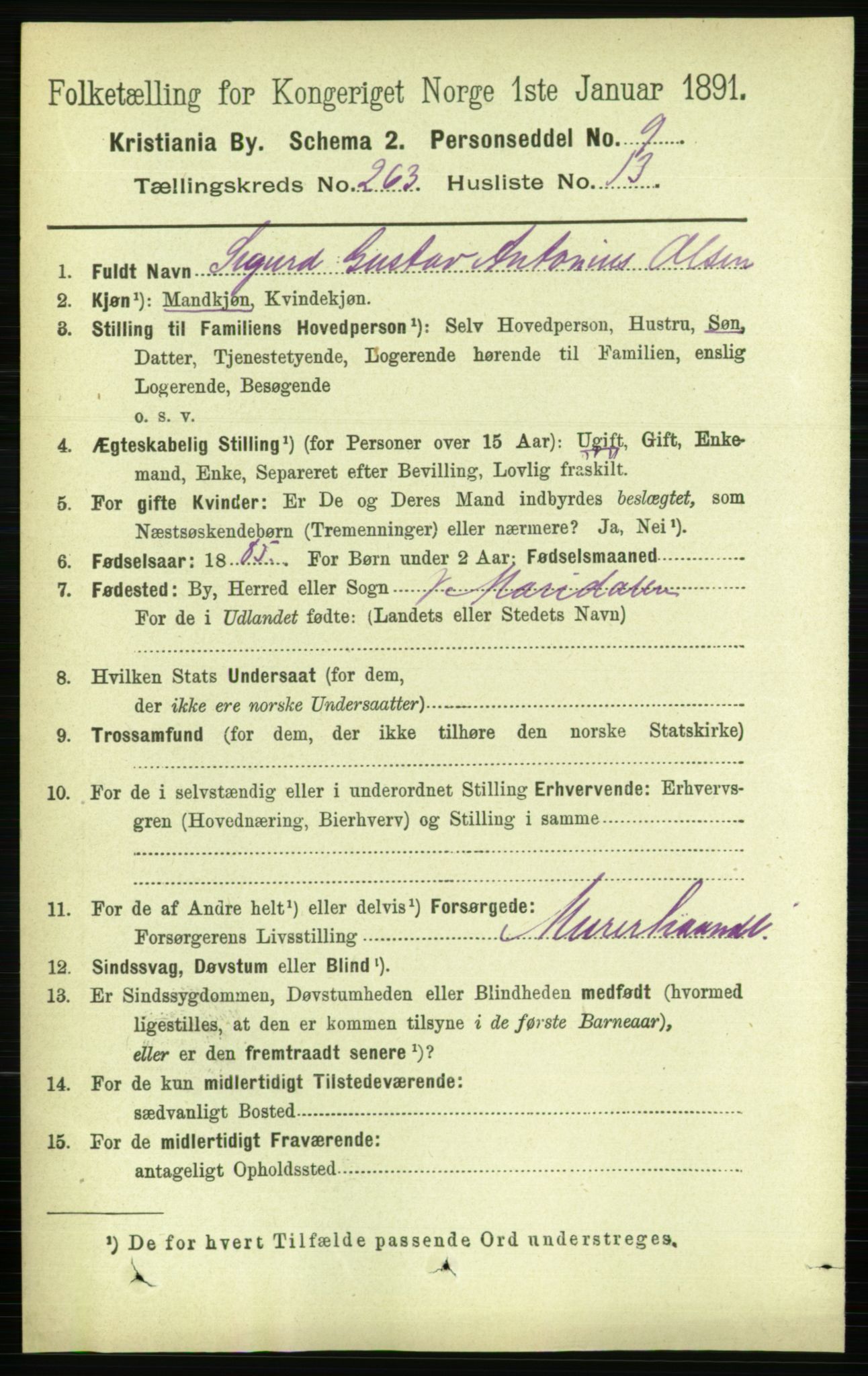 RA, 1891 census for 0301 Kristiania, 1891, p. 159903