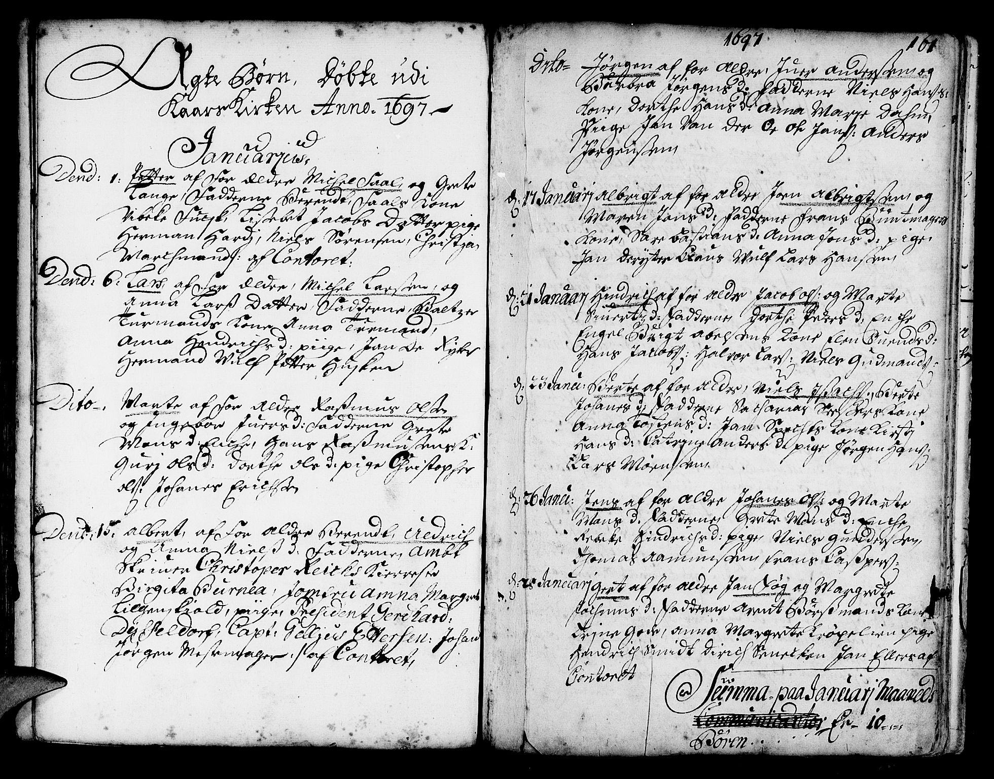 Korskirken sokneprestembete, SAB/A-76101/H/Haa/L0002: Parish register (official) no. A 2, 1688-1697, p. 160-161