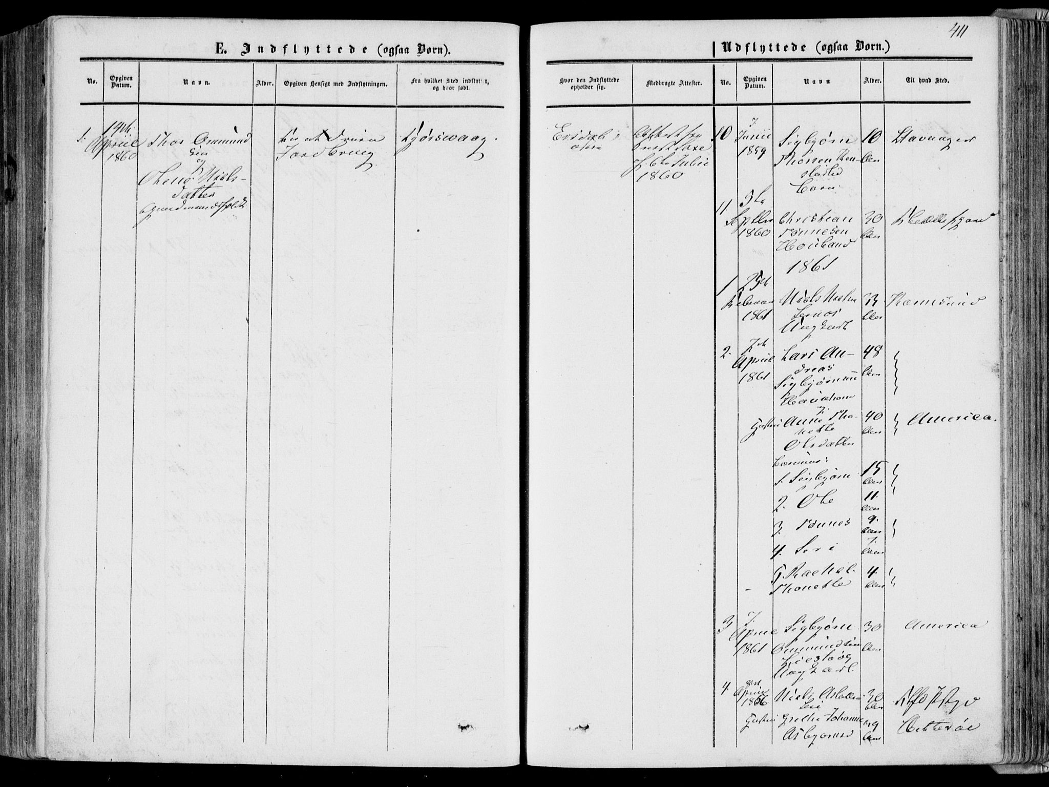 Bakke sokneprestkontor, SAK/1111-0002/F/Fa/Faa/L0006: Parish register (official) no. A 6, 1855-1877, p. 411