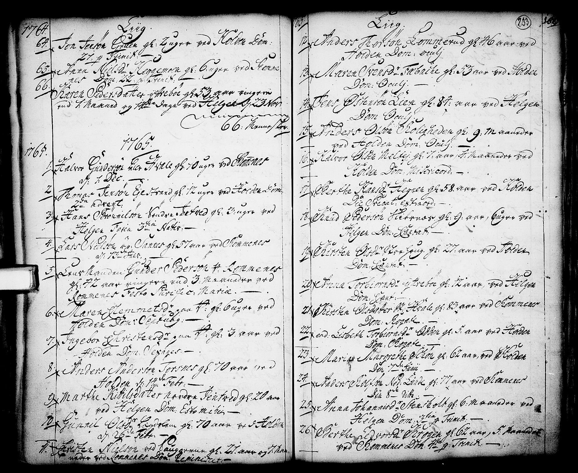 Holla kirkebøker, SAKO/A-272/F/Fa/L0001: Parish register (official) no. 1, 1717-1779, p. 233