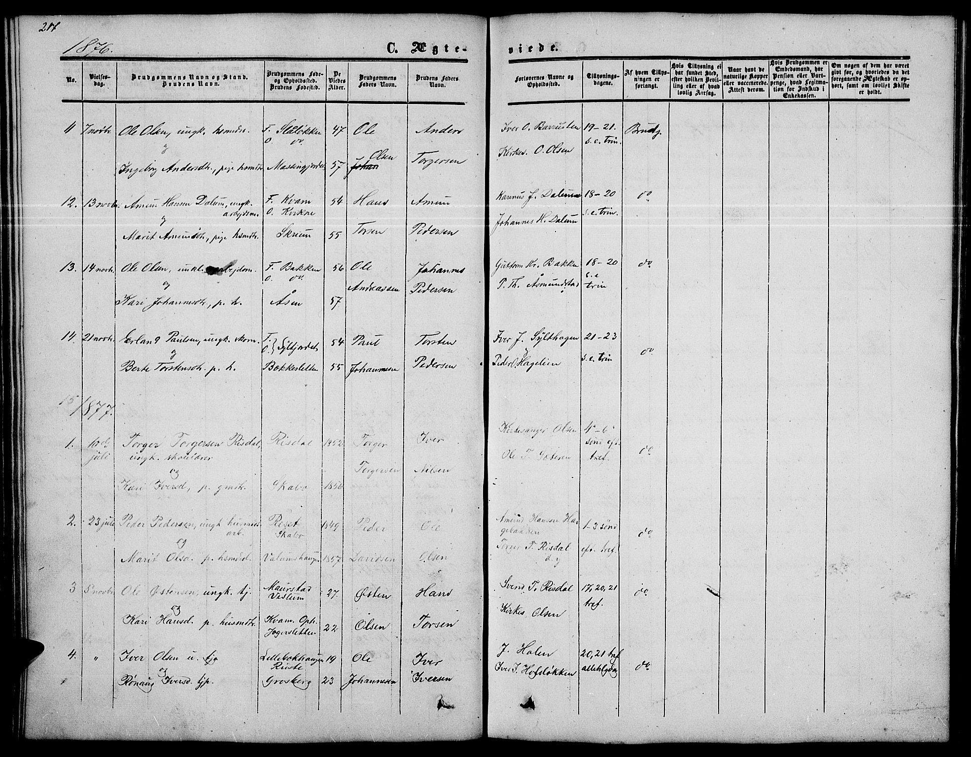 Nord-Fron prestekontor, SAH/PREST-080/H/Ha/Hab/L0002: Parish register (copy) no. 2, 1851-1883, p. 217