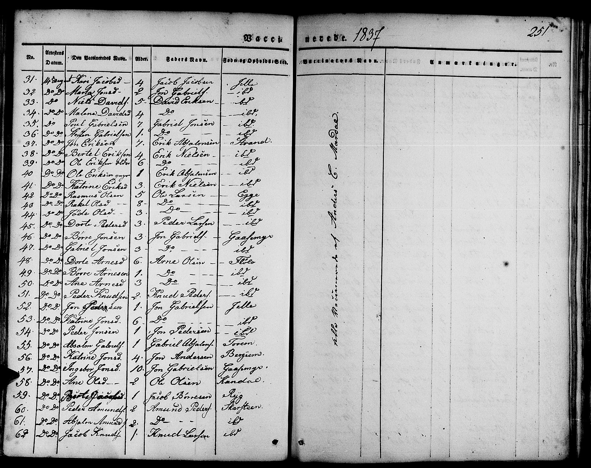 Gloppen sokneprestembete, SAB/A-80101/H/Haa/Haaa/L0007: Parish register (official) no. A 7, 1827-1837, p. 251