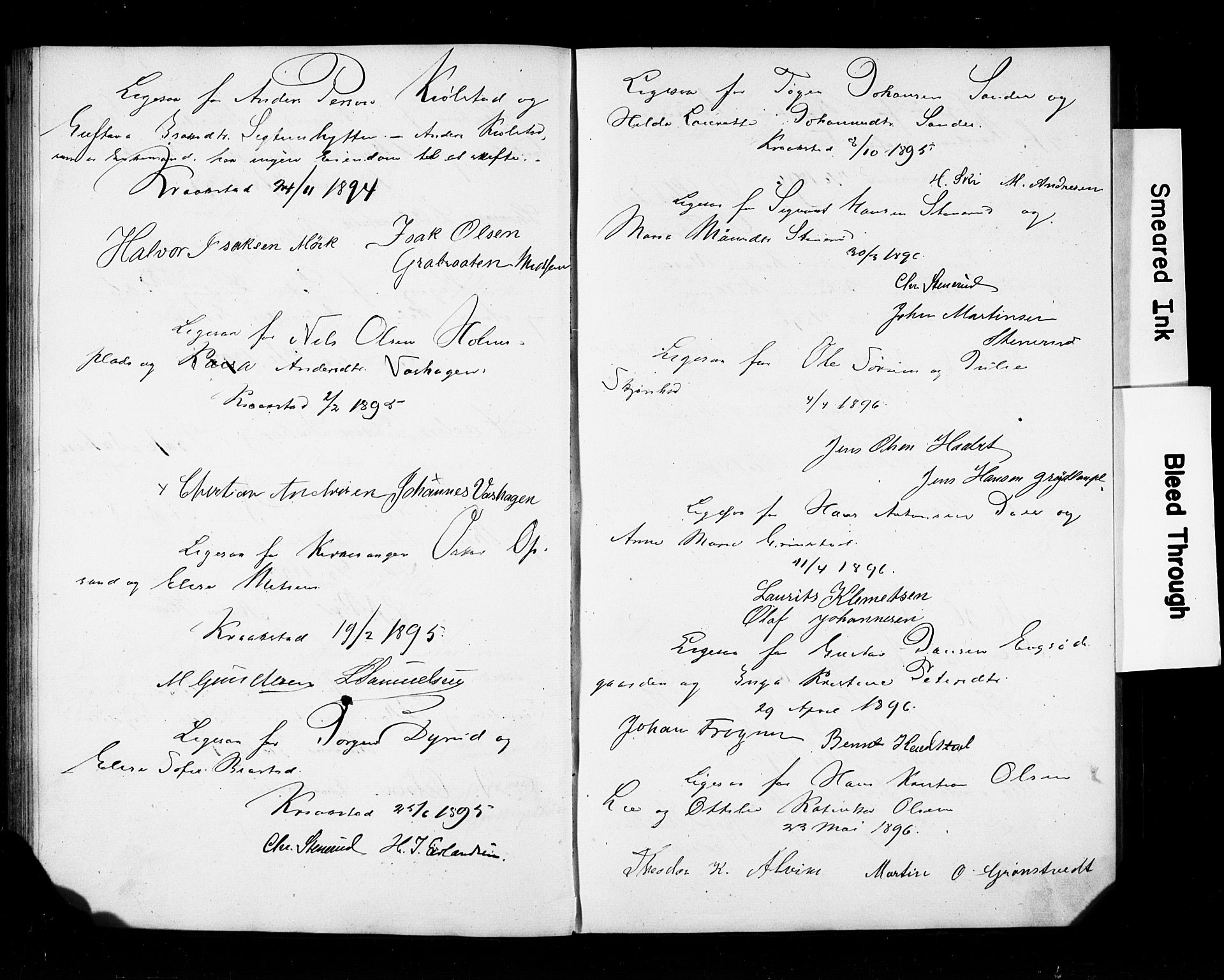 Kråkstad prestekontor Kirkebøker, AV/SAO-A-10125a/K/L0001: Best man's statements no. 1, 1860-1906
