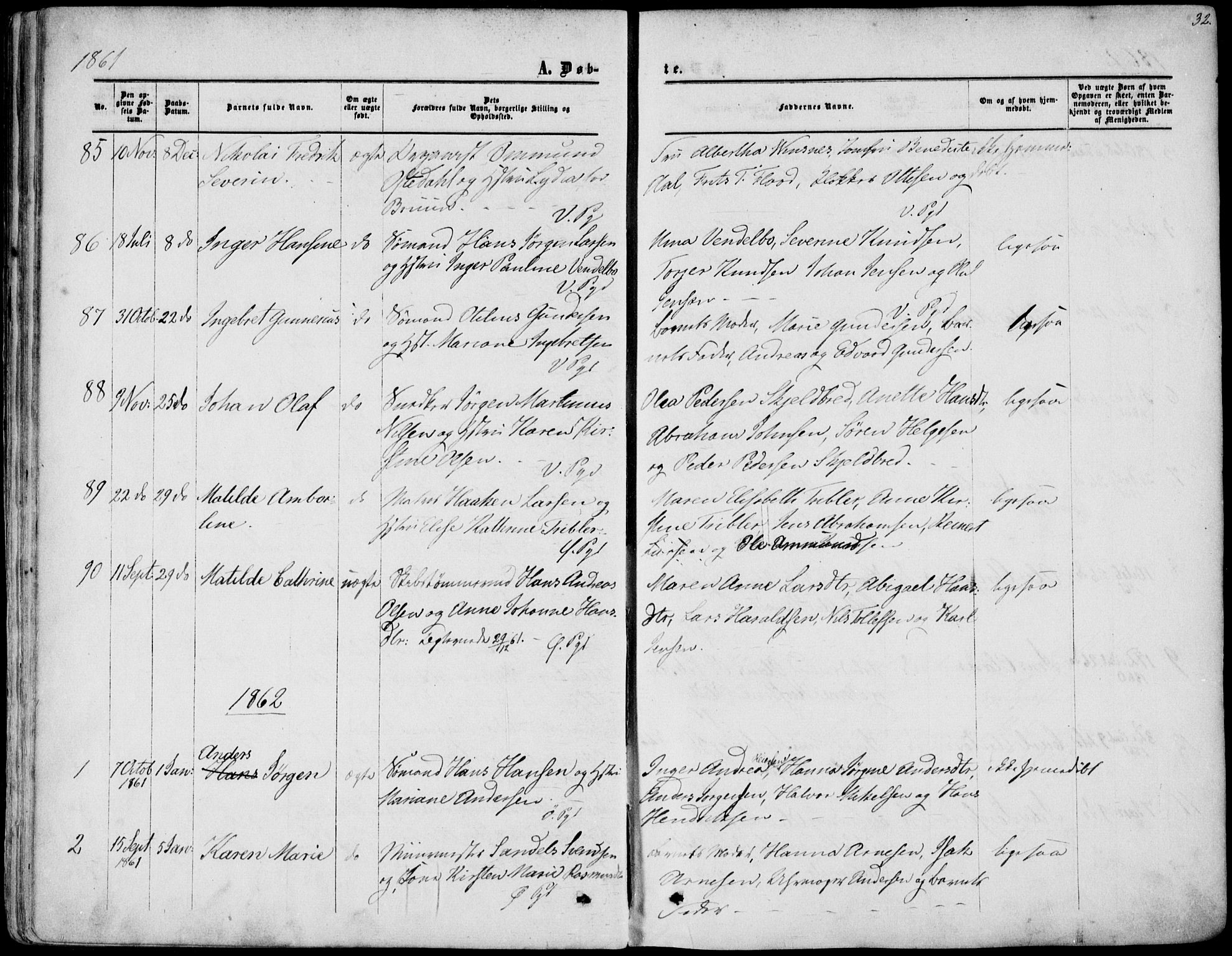 Porsgrunn kirkebøker , SAKO/A-104/F/Fa/L0007: Parish register (official) no. 7, 1858-1877, p. 32