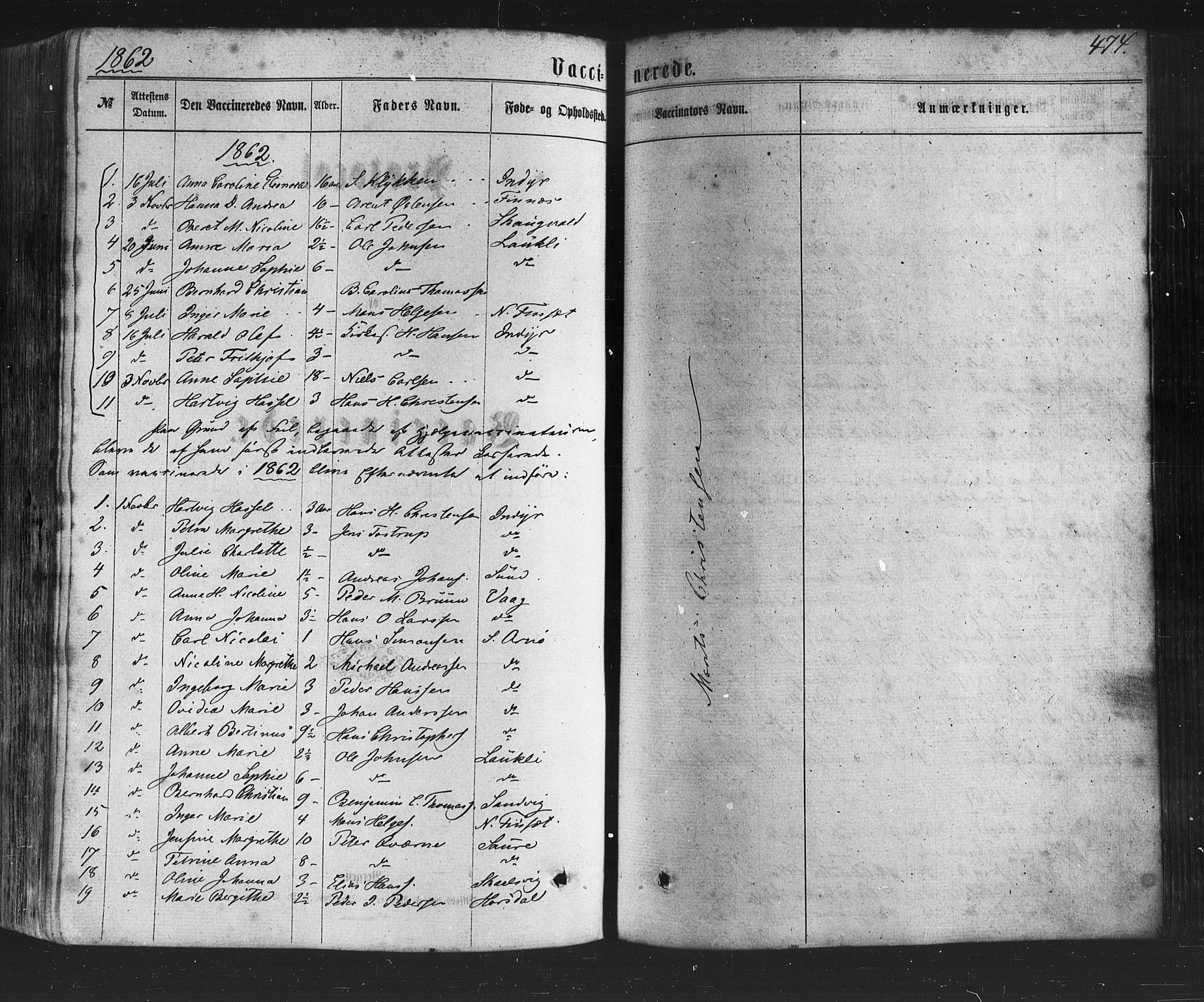 Ministerialprotokoller, klokkerbøker og fødselsregistre - Nordland, SAT/A-1459/805/L0098: Parish register (official) no. 805A05, 1862-1879, p. 474