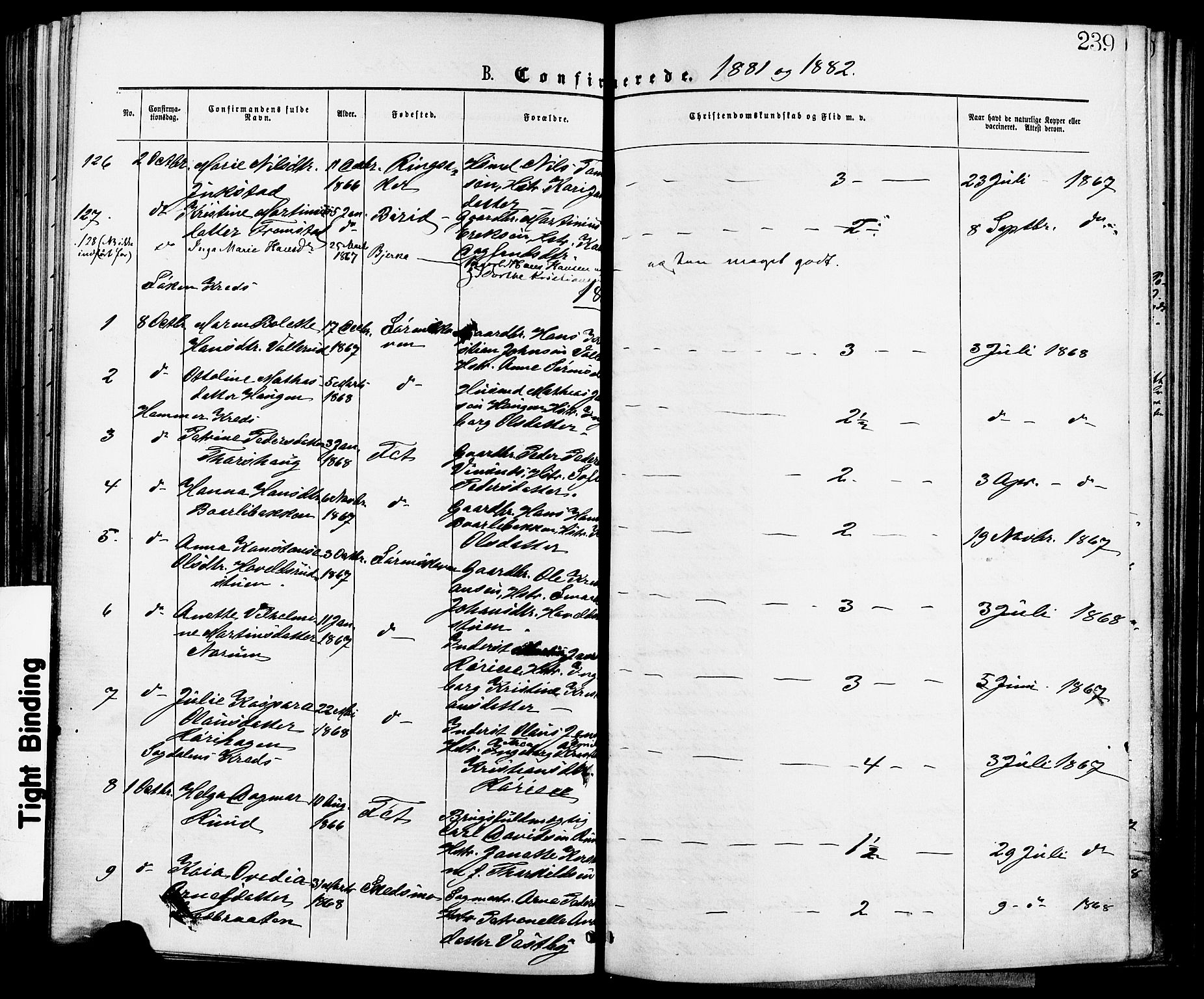 Skedsmo prestekontor Kirkebøker, AV/SAO-A-10033a/F/Fa/L0012: Parish register (official) no. I 12, 1876-1883, p. 239