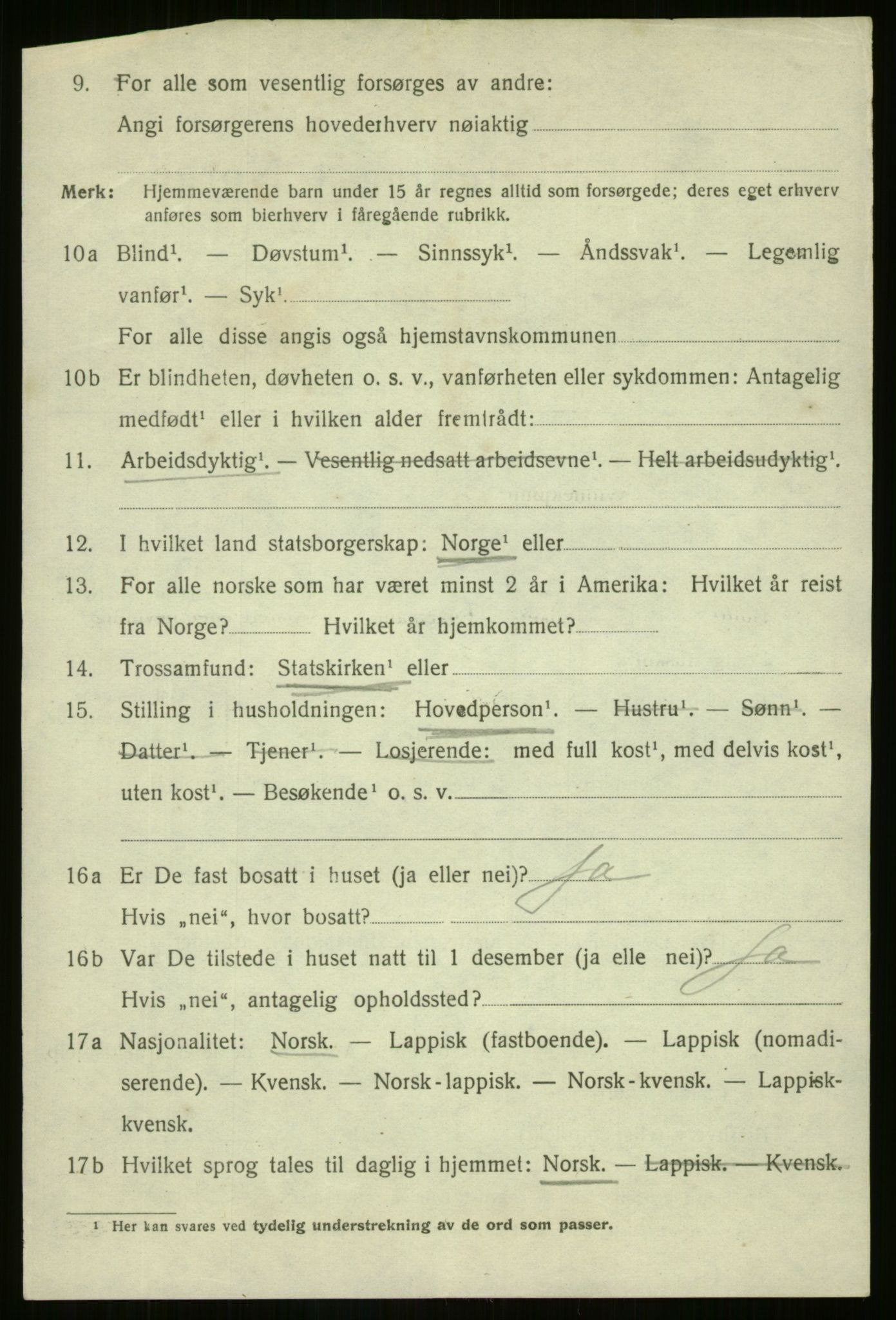 SATØ, 1920 census for Harstad, 1920, p. 3267