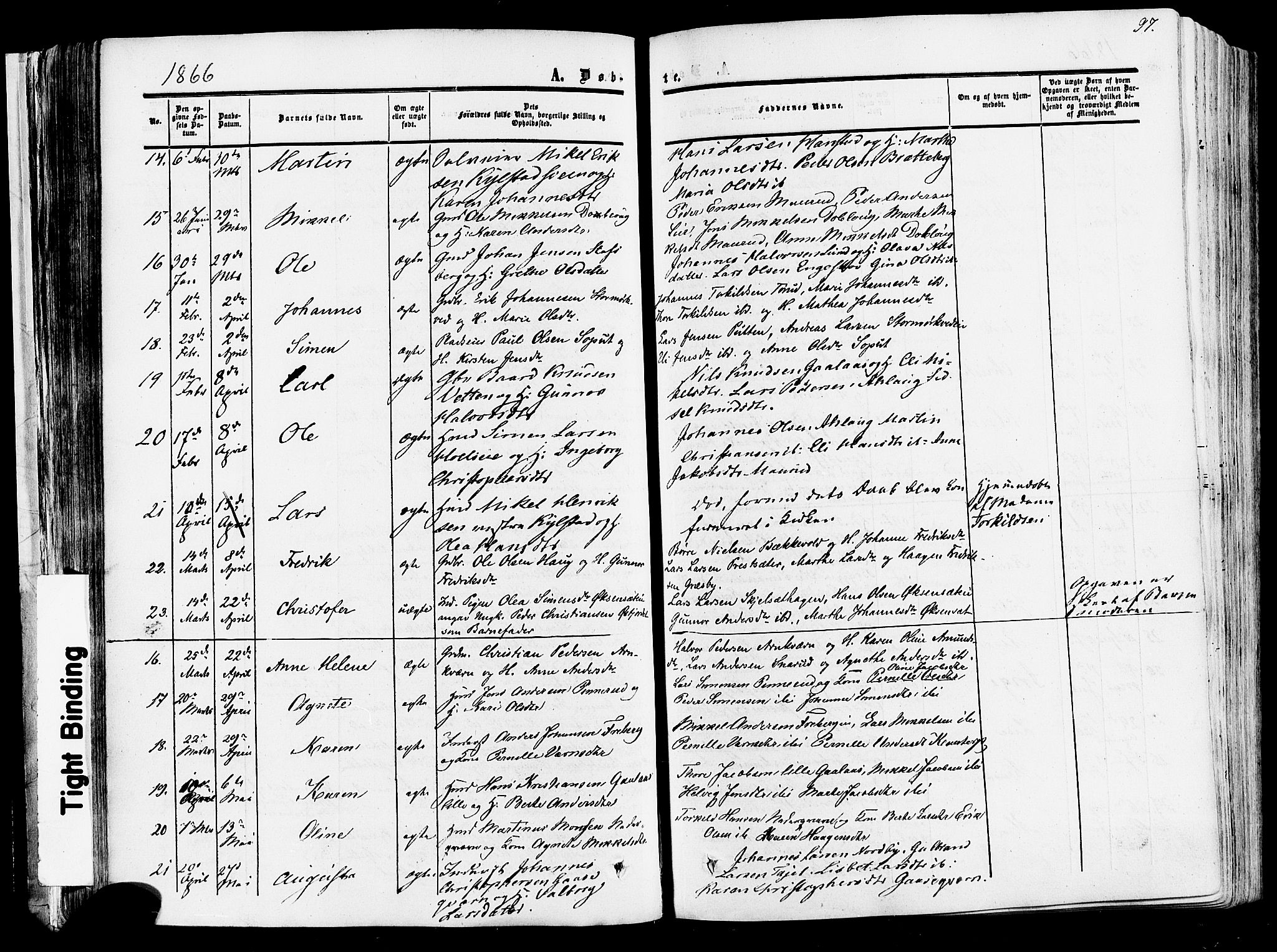 Vang prestekontor, Hedmark, AV/SAH-PREST-008/H/Ha/Haa/L0013: Parish register (official) no. 13, 1855-1879, p. 97