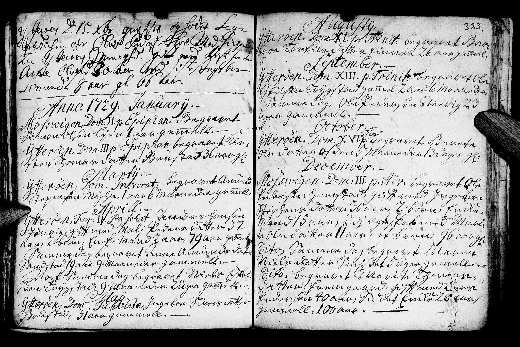 Ministerialprotokoller, klokkerbøker og fødselsregistre - Nord-Trøndelag, SAT/A-1458/722/L0215: Parish register (official) no. 722A02, 1718-1755, p. 323