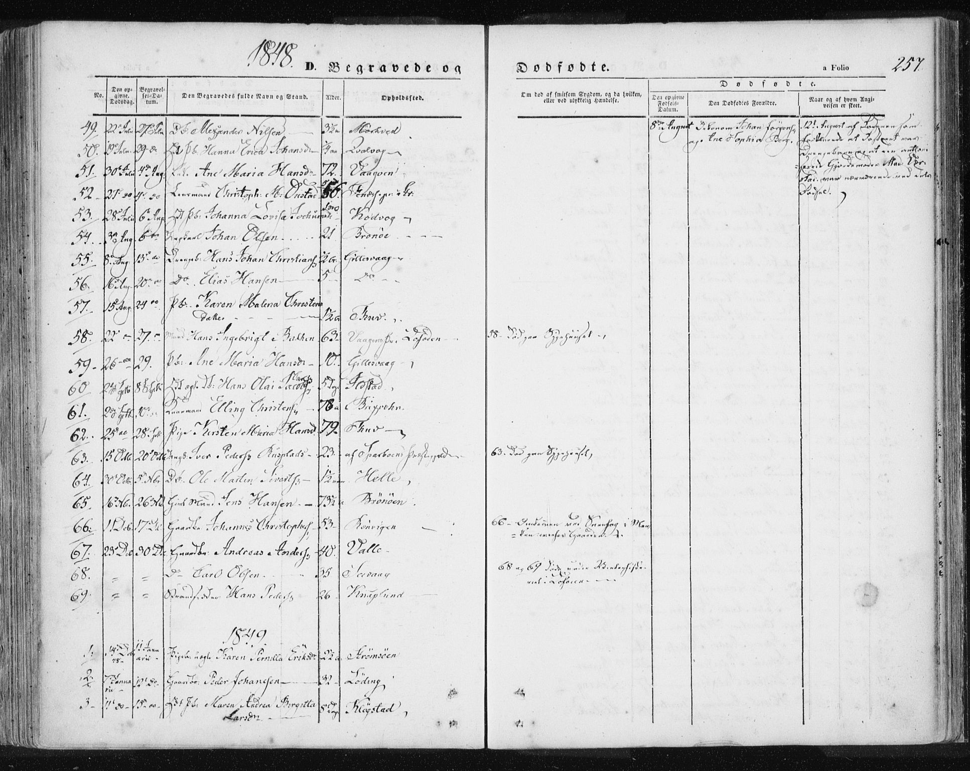 Ministerialprotokoller, klokkerbøker og fødselsregistre - Nordland, SAT/A-1459/801/L0007: Parish register (official) no. 801A07, 1845-1863, p. 257