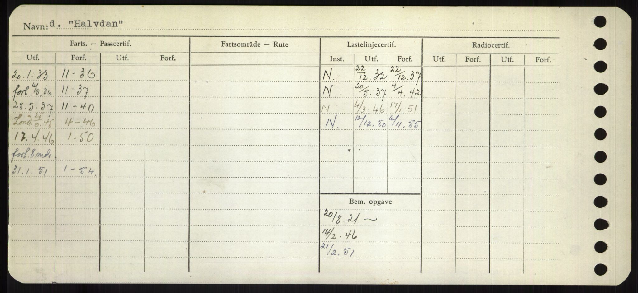 Sjøfartsdirektoratet med forløpere, Skipsmålingen, RA/S-1627/H/Hd/L0014: Fartøy, H-Havl, p. 154