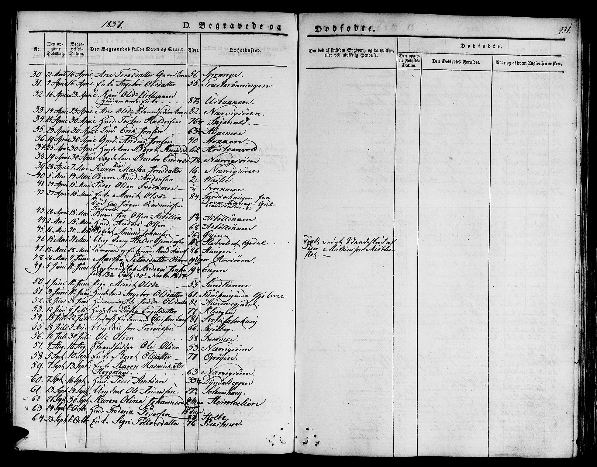 Ministerialprotokoller, klokkerbøker og fødselsregistre - Sør-Trøndelag, SAT/A-1456/668/L0804: Parish register (official) no. 668A04, 1826-1839, p. 231