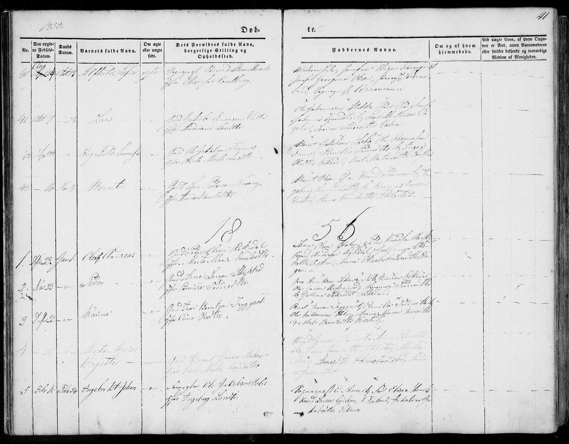 Ministerialprotokoller, klokkerbøker og fødselsregistre - Møre og Romsdal, AV/SAT-A-1454/515/L0209: Parish register (official) no. 515A05, 1847-1868, p. 41