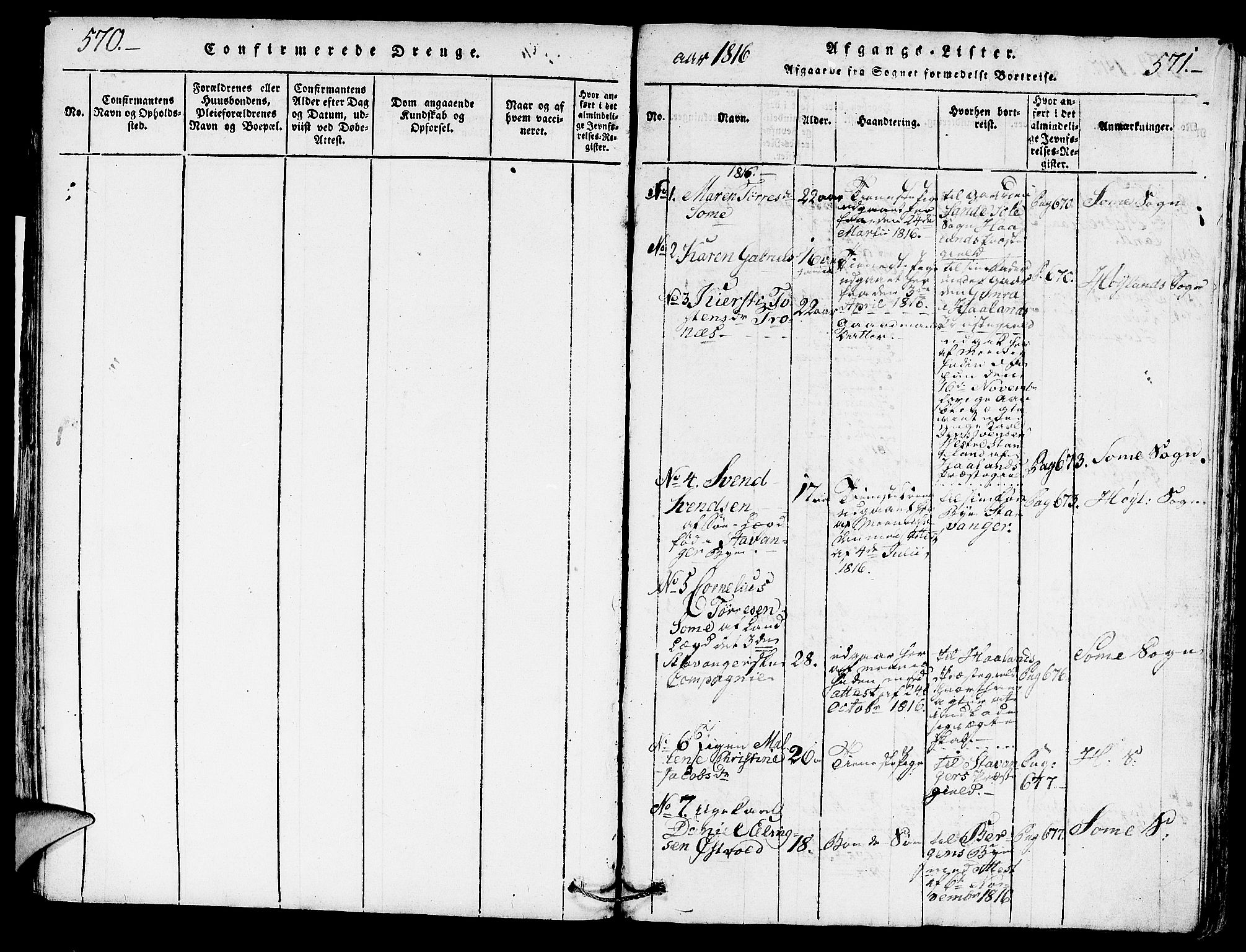 Høyland sokneprestkontor, SAST/A-101799/001/30BA/L0006: Parish register (official) no. A 6, 1815-1825, p. 570-571