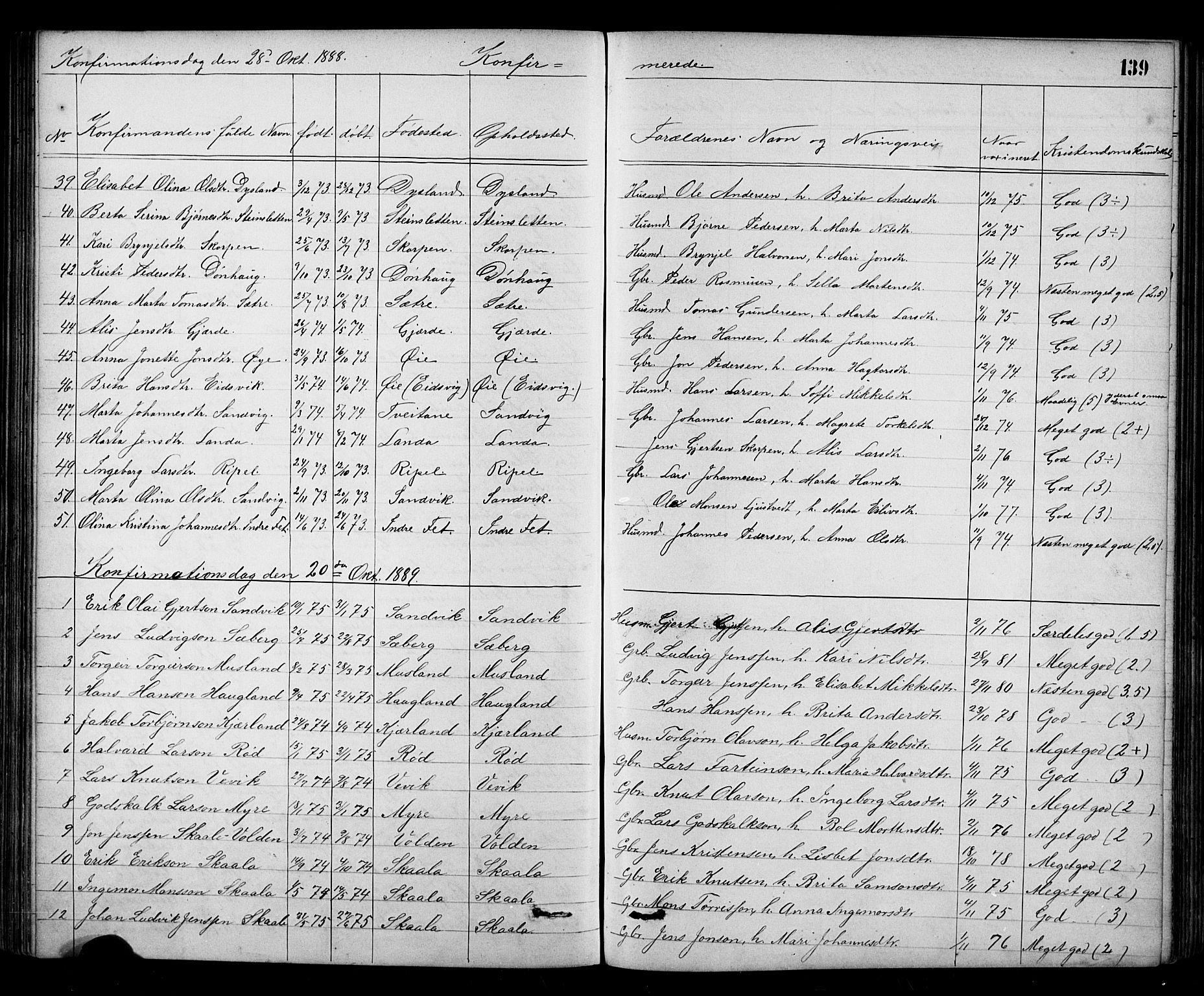 Kvinnherad sokneprestembete, AV/SAB-A-76401/H/Hab: Parish register (copy) no. A 2, 1873-1900, p. 139