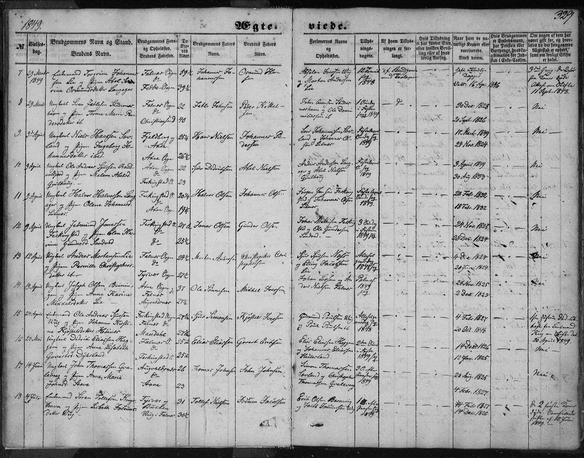 Skudenes sokneprestkontor, AV/SAST-A -101849/H/Ha/Haa/L0005: Parish register (official) no. A 3.2, 1847-1863, p. 329