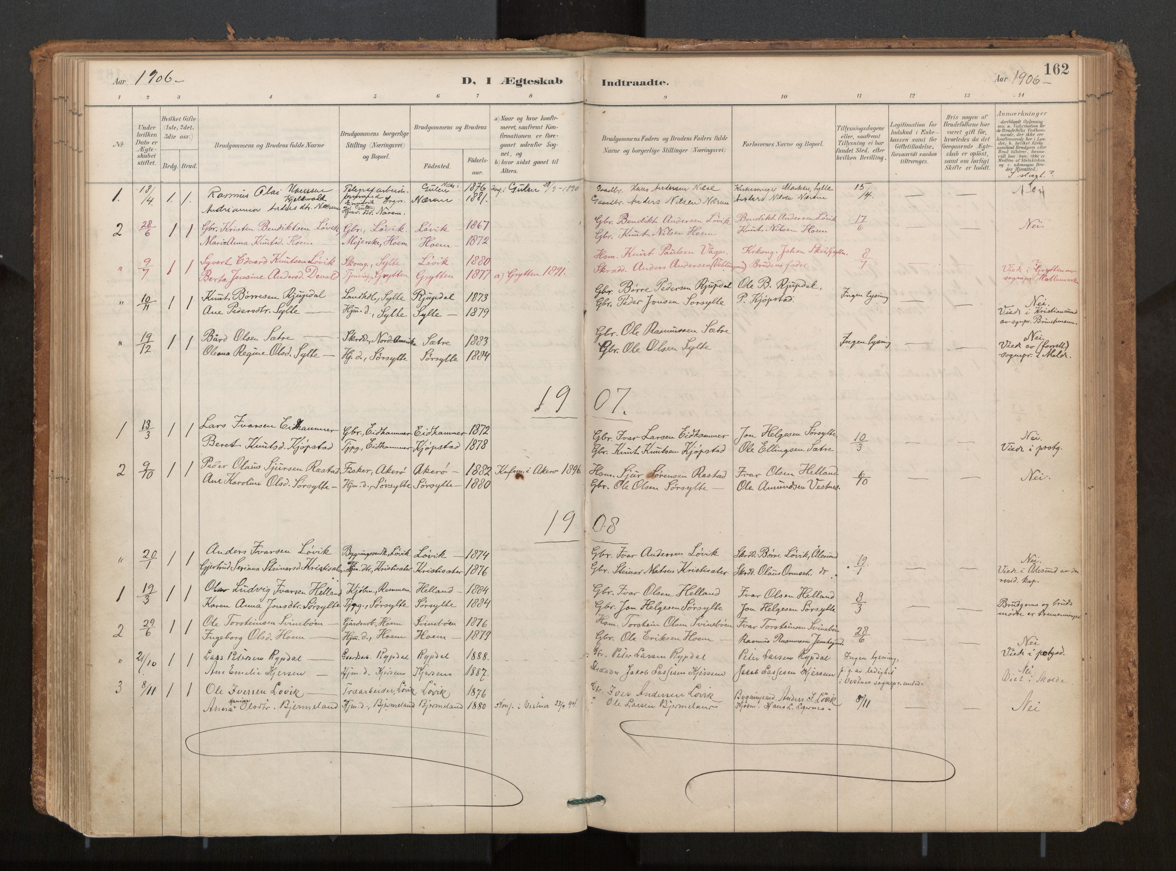 Ministerialprotokoller, klokkerbøker og fødselsregistre - Møre og Romsdal, AV/SAT-A-1454/541/L0545a: Parish register (official) no. 541A03, 1887-1912, p. 162