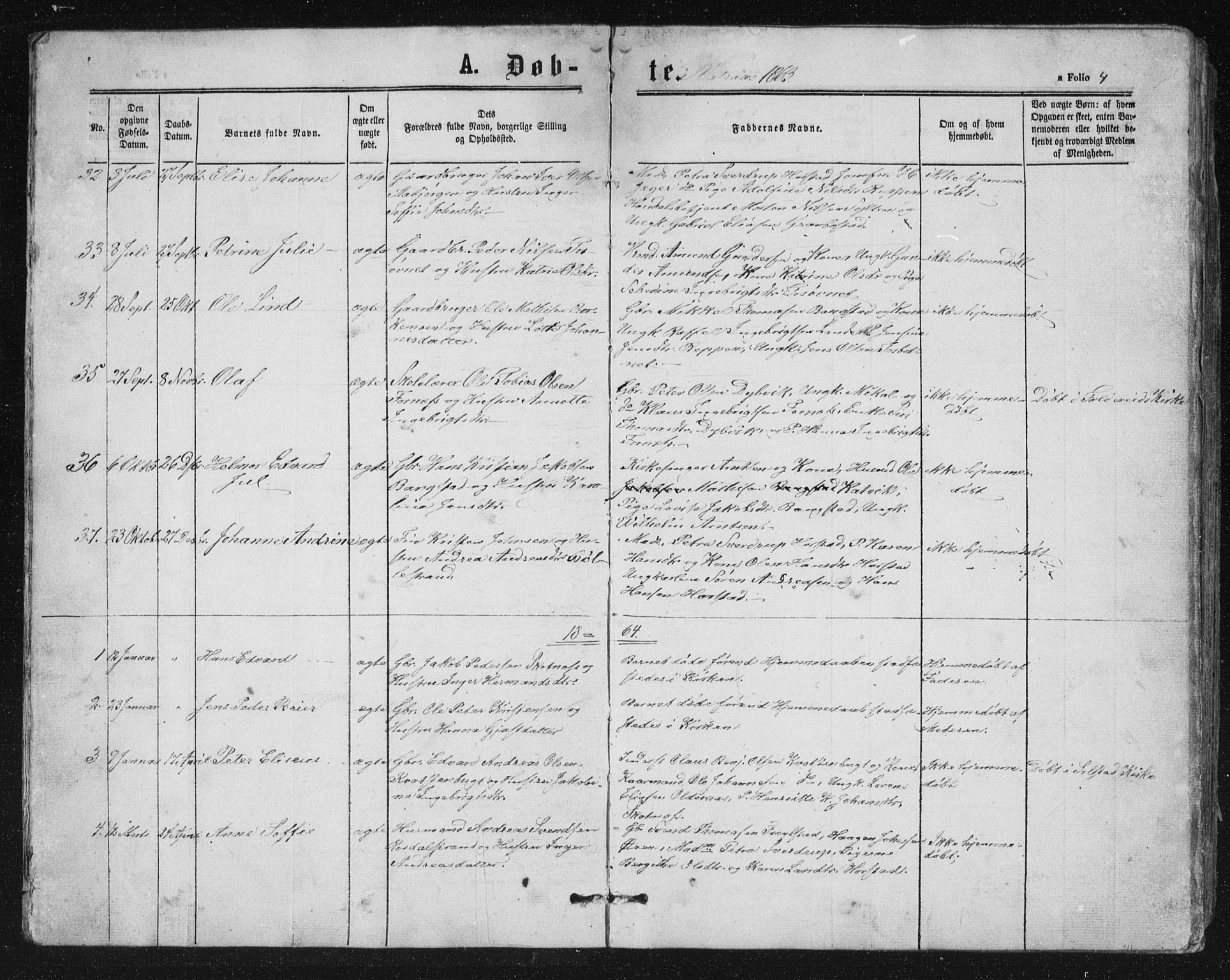 Ministerialprotokoller, klokkerbøker og fødselsregistre - Nordland, AV/SAT-A-1459/810/L0158: Parish register (copy) no. 810C02 /1, 1863-1883, p. 4