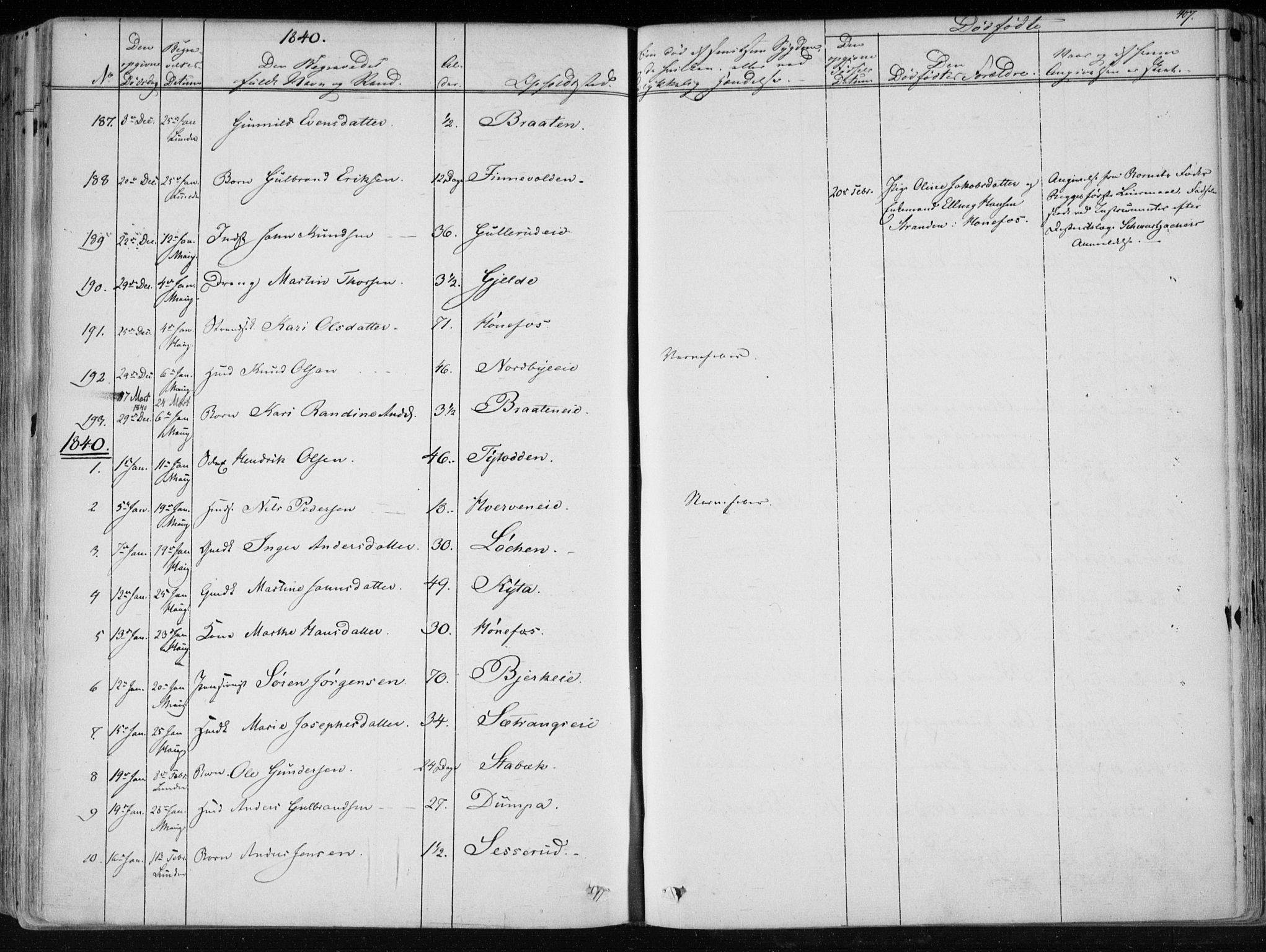 Norderhov kirkebøker, SAKO/A-237/F/Fa/L0010: Parish register (official) no. 10, 1837-1847, p. 407